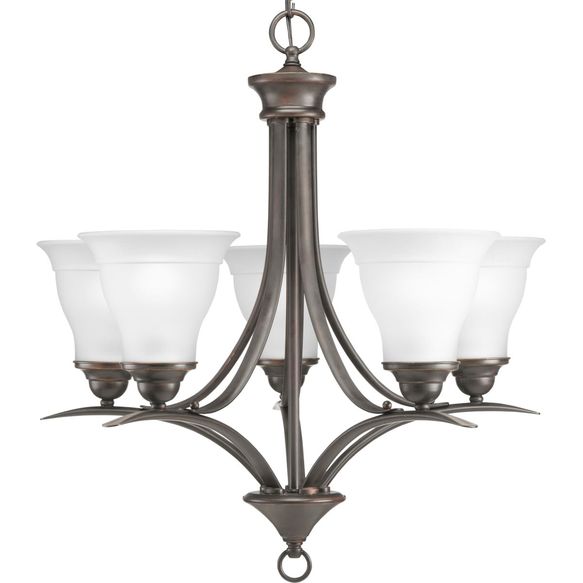 Progress Lighting Trinity 5 -Light Antique Bronze Transitional For Use in Bedrooms, Dining Rooms, Foyers, Kitchens, Living Rooms Chandelier 558534