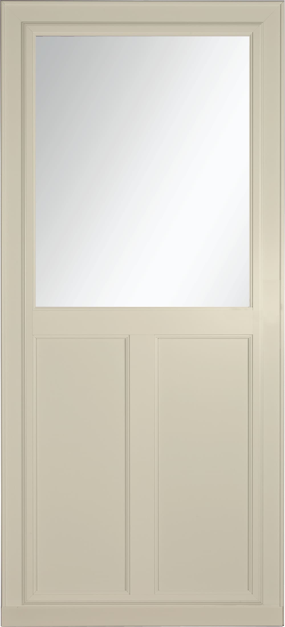 LARSON 80 Highview (Tradewinds) 36-in x 81-in Almond Aluminum Reversible Hinge Storm Door with Retractable Screen ( No handle )