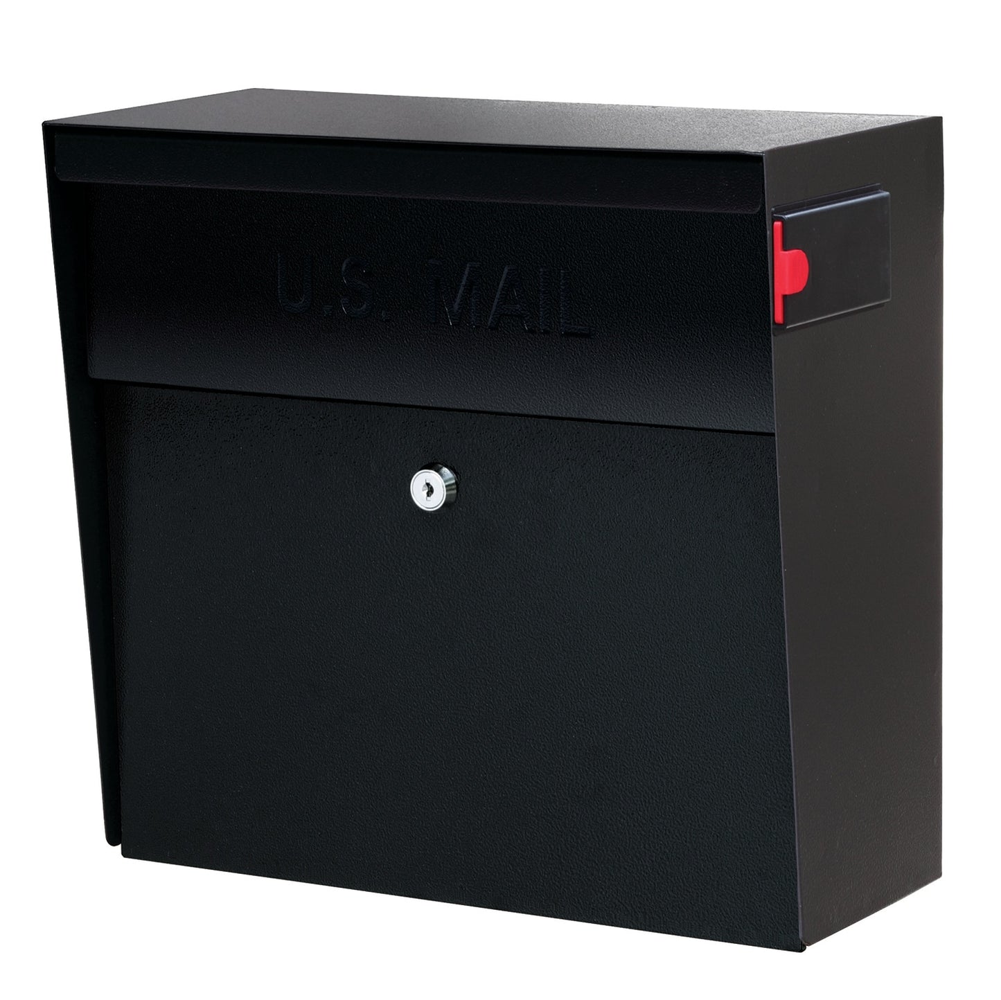 Mail Boss Wall Mount Black Metal Large Lockable Mailbox 7162