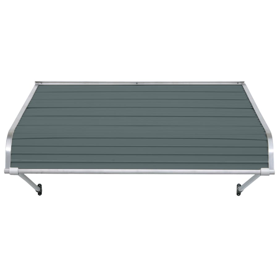 NuImage Awnings 1100 36-Inches Wide x 24-Inches Projection x 12-Inches Height Metal Slate Blue Solid Fixed Door Awning