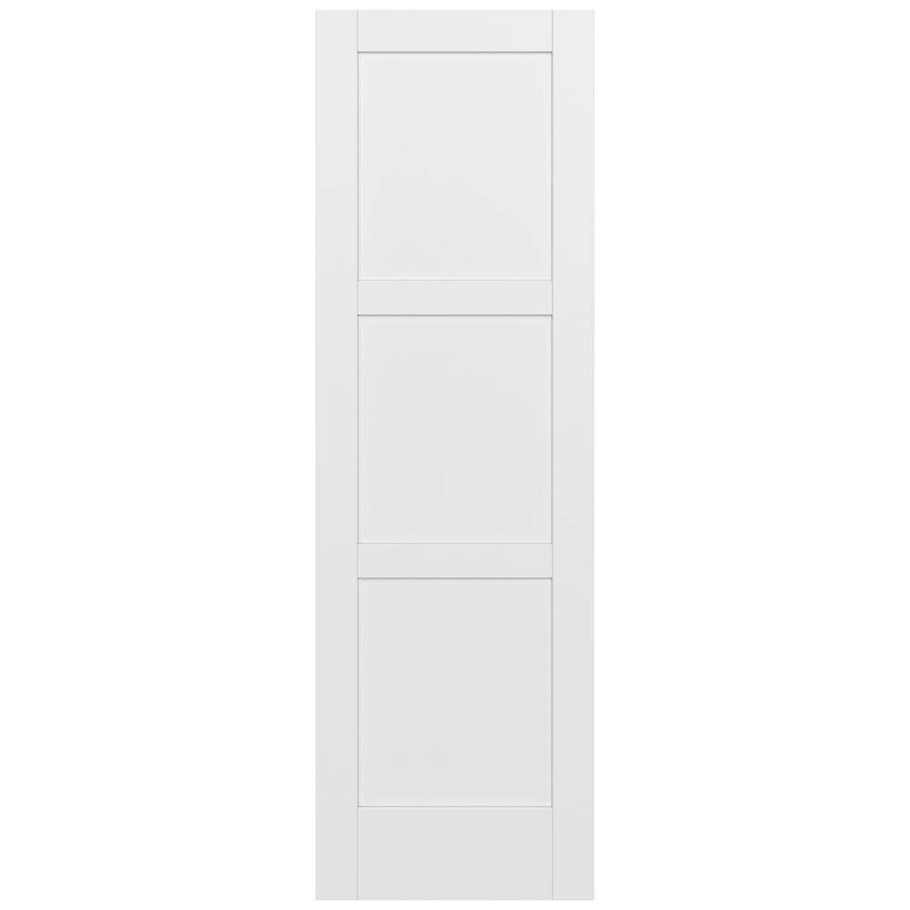 JELD-WEN MODA Shaker 30-in x 96-in Primed 3-panel square Smooth Solid core Primed MDF Slab Door