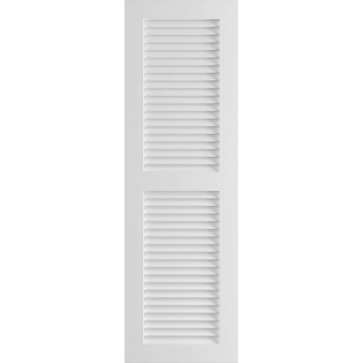 Ekena Millwork 15-in W x 54-in H Unfinished Paintable/Stainable Louvered Exterior Shutters ( 2 -Pack )