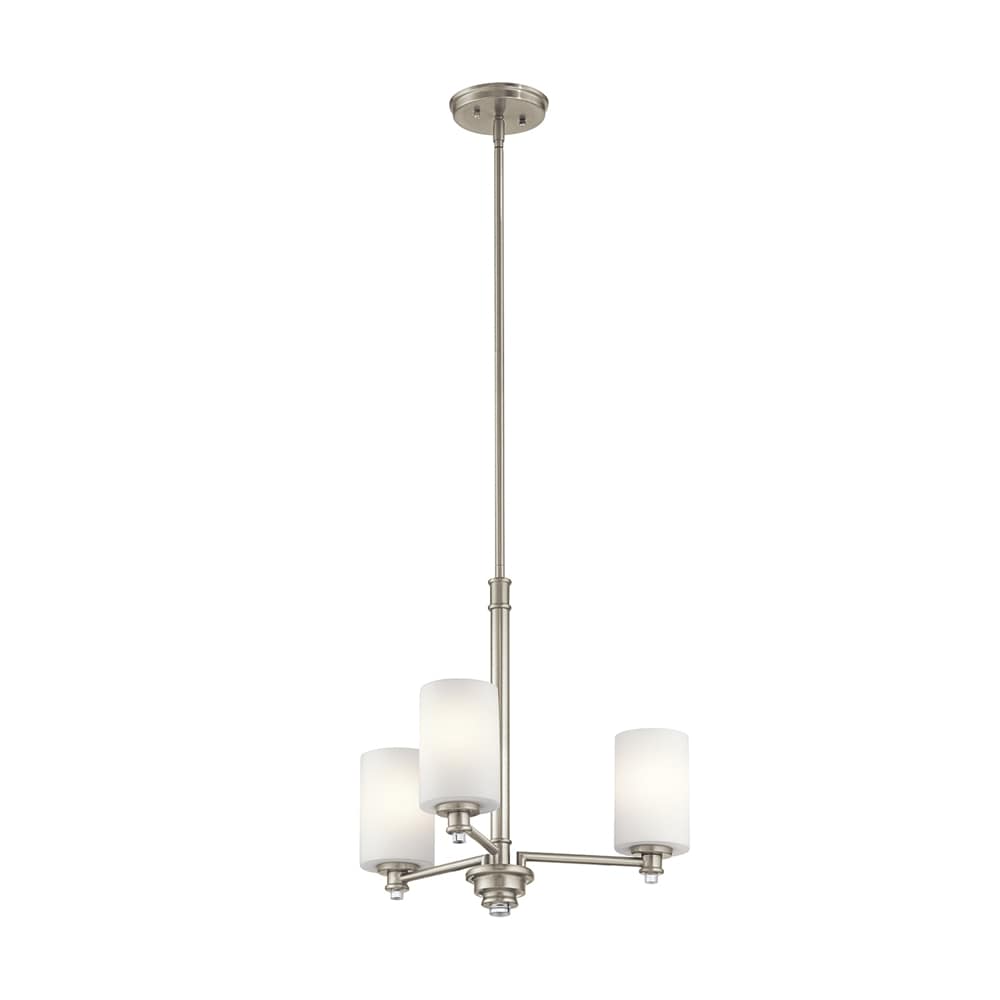 Kichler Joelson 3 -Light Brushed Nickel Modern/contemporary For Use in Dining Rooms, Foyers, Kitchens, Living Rooms Chandelier 1252760