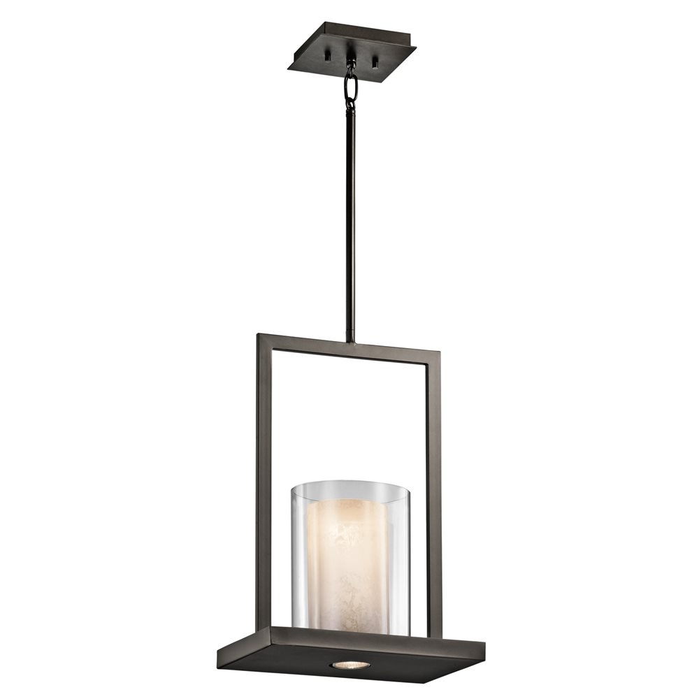 Kichler Triad 2 -Light Olde bronze Modern/contemporary Clear glass Rectangle Mini Hanging Pendant light 1253173