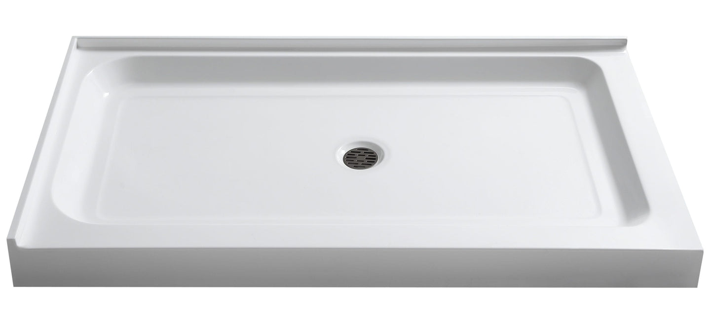 ANZZI ANZZI 36-in W x 48-in L Center White Double Threshold Rectangle Shower Pan Base with 5.5-in H Threshold