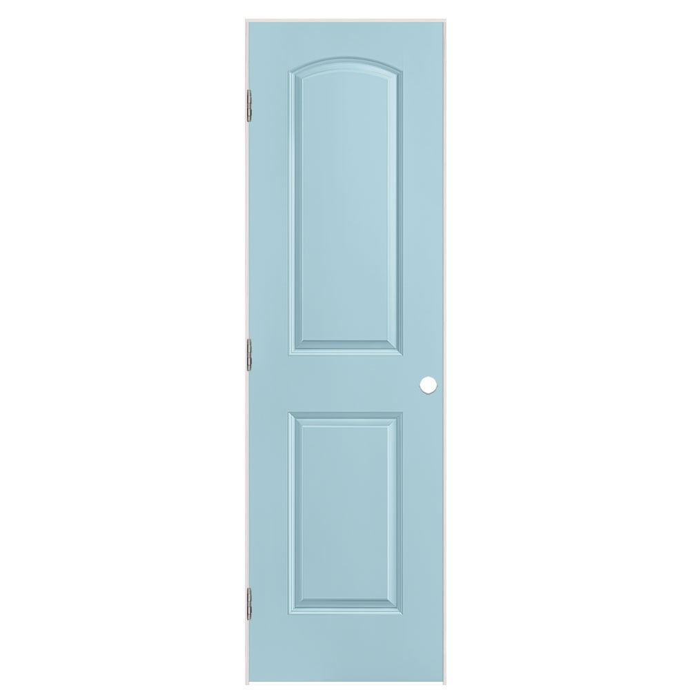 Masonite 24-in x 80-in Sea Mist Solid core 2-panel Right hand Smooth Prefinished Molded composite Flat Jamb Single Prehung Interior Door with