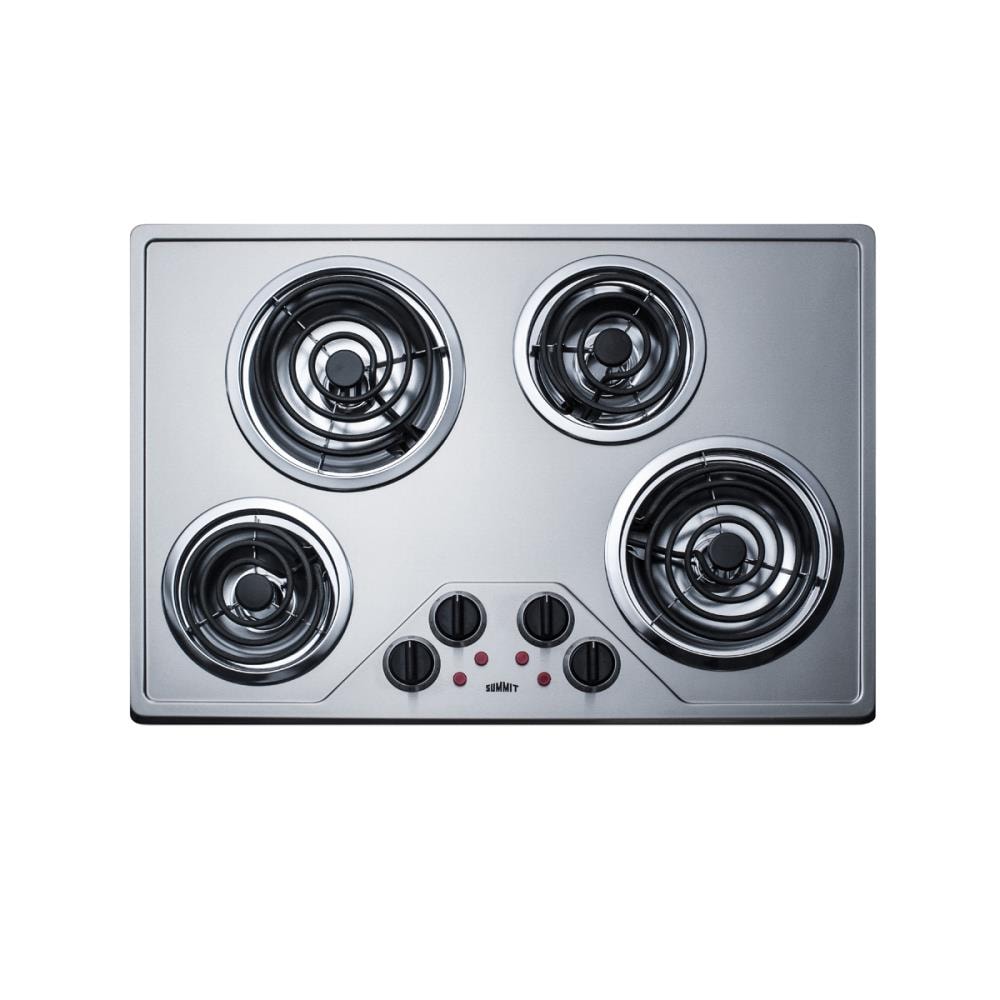 Summit Appliance 30-in 4 burners Coil Stainless steel Electric Cooktop