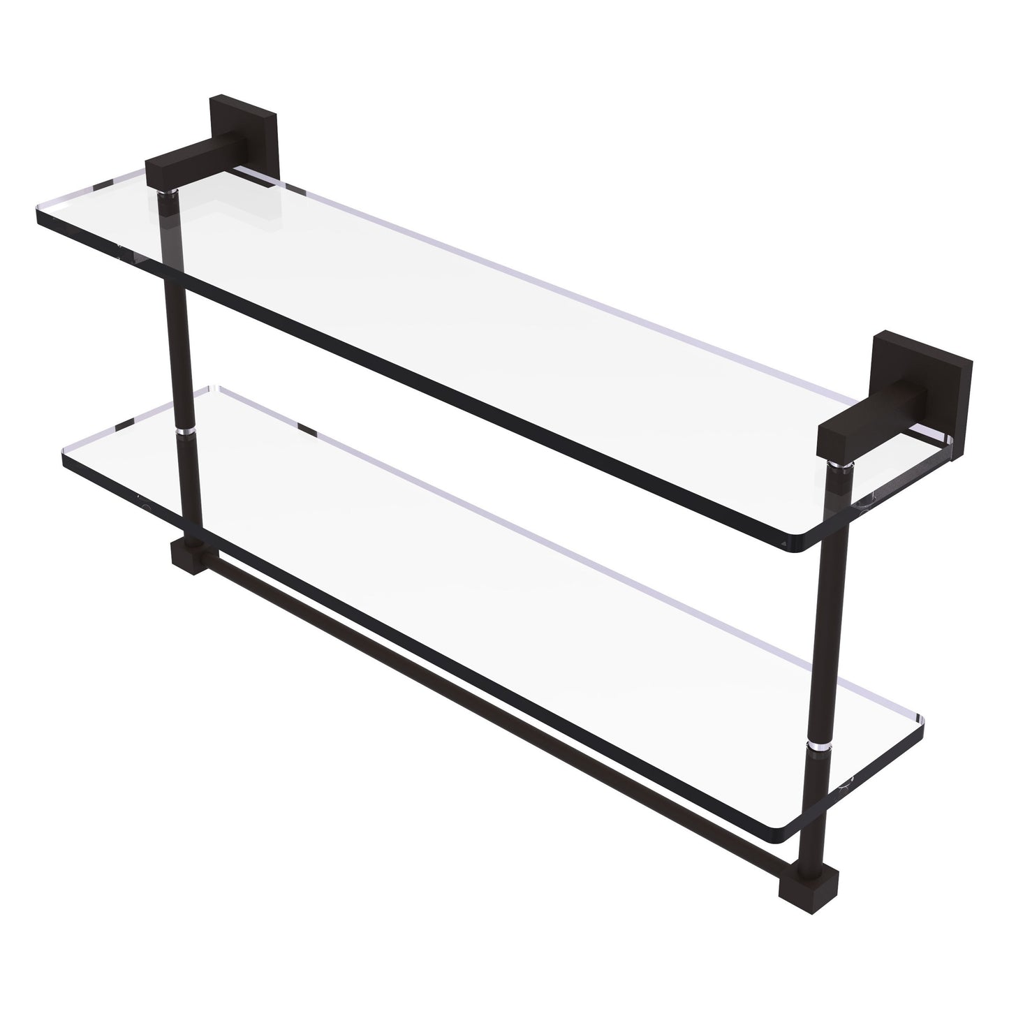 Allied Brass Montero Oil-rubbed Bronze 2 -Tier Wall mount Bathroom Shelf ( 22-in x 11.7-in x 5-in )