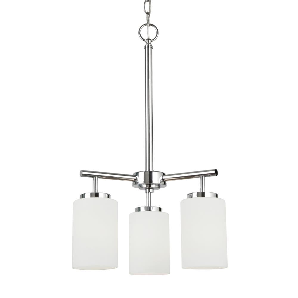 Generation Lighting Oslo 3 -Light Chrome Indoor Etched glass Glass Metal Chandelier