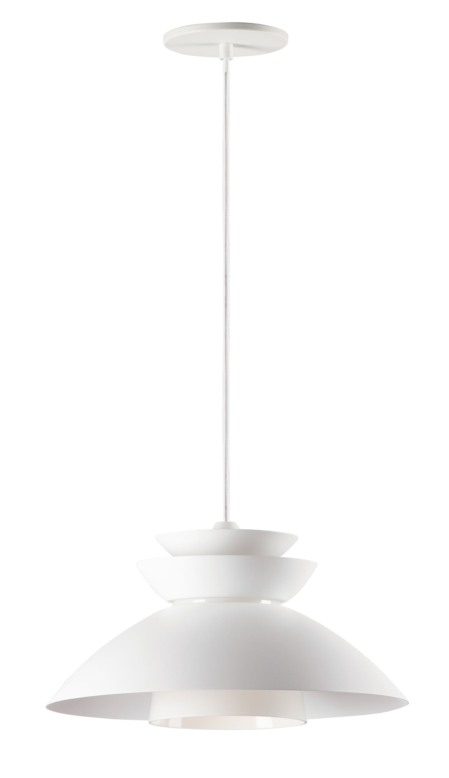 Maxim Lighting Nordic 1 -Light White Transitional White glass Glass Dome Medium Indoor Hanging Pendant Light