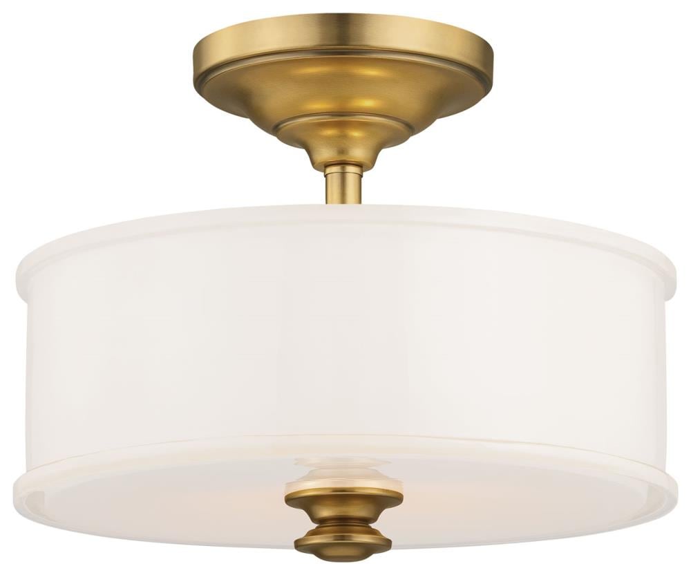 Minka Lavery Harbour Point 2 -Light 13.5-in Gloss Gold Semi Flush Mount Light 1640794