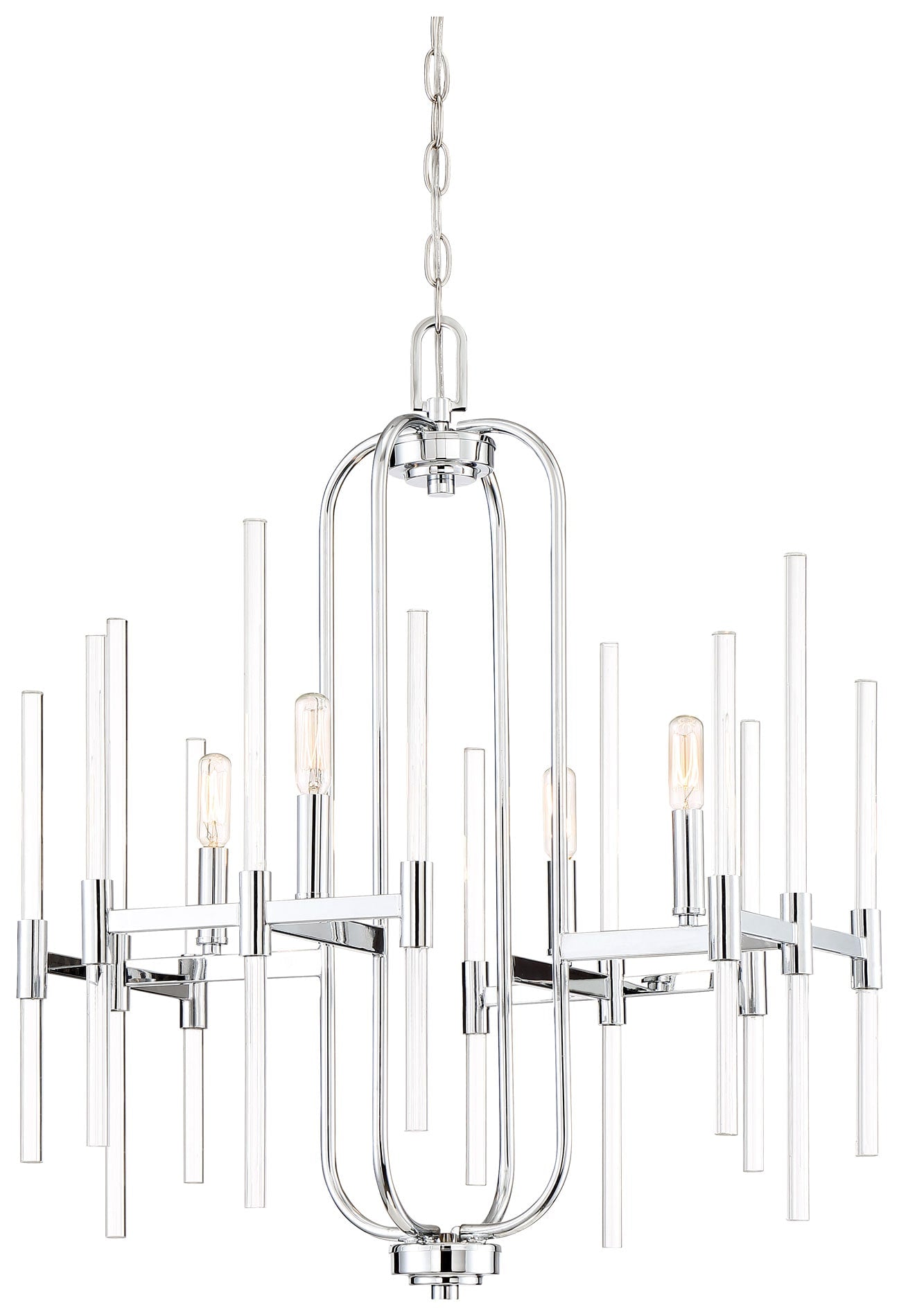 Minka Lavery Pillar 4 -Light Gloss Chrome Transitional For Use in Bedrooms, Dining Rooms, Foyers, Living Rooms Chandelier 1664219
