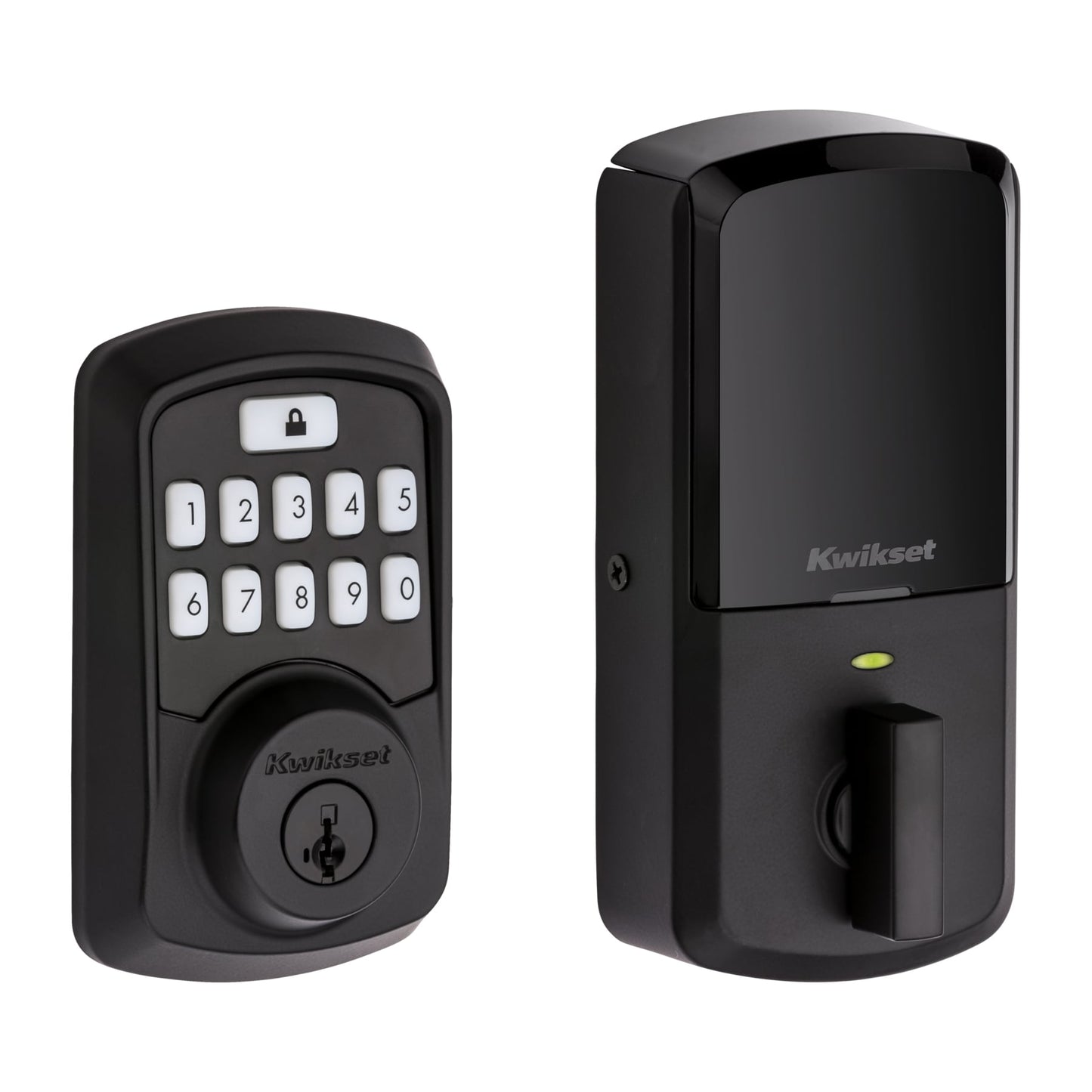 Kwikset Aura Matte Black Smart Lock Electronic Deadbolt Bluetooth Smartkey with Keypad 942 BLE DB 514 SMT