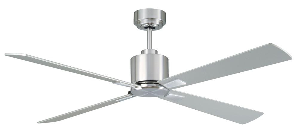 Lucci Air Climate 52-in Brushed Chrome with Silver Blades Ceiling Fan Light Kit Compatible 4 -Blade