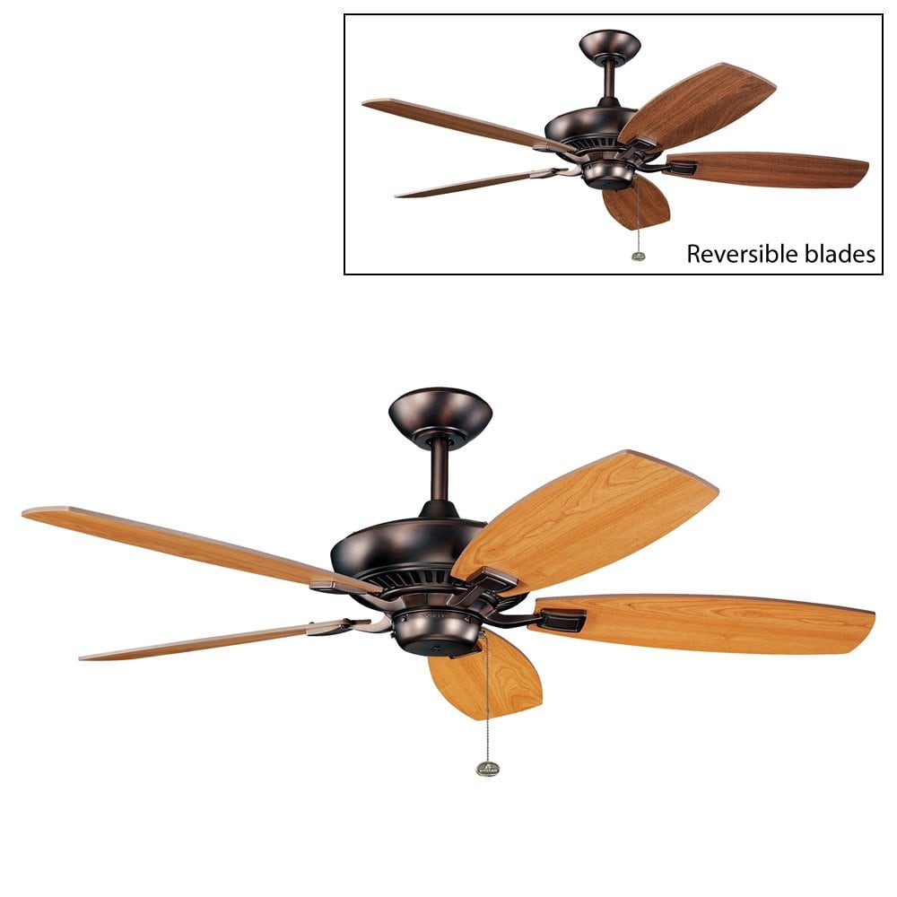 Kichler Canfield 52-in Oil Brushed Bronze with Walnut/Cherry Blades Ceiling Fan Light Kit Compatible ( 5 -Blade ) 1254110