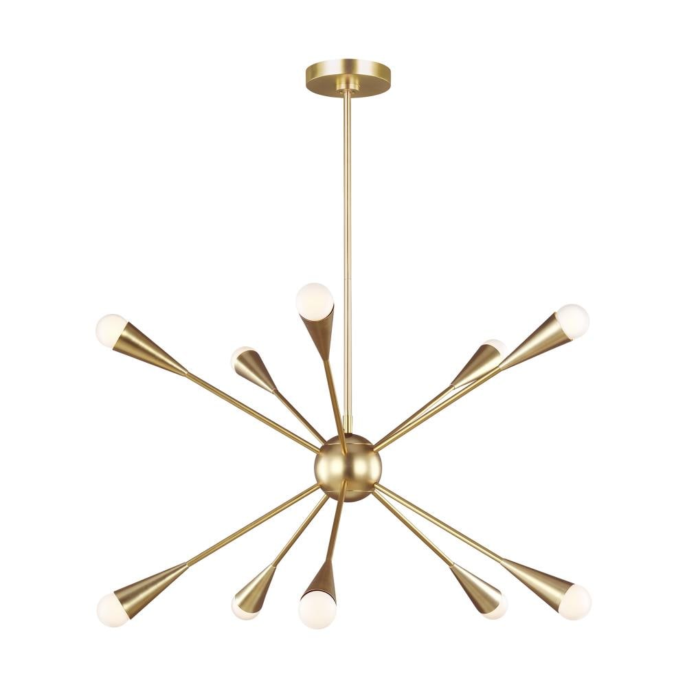 ED by Ellen DeGeneres Jax 10 -Light Burnished Brass Indoor Metal Chandelier