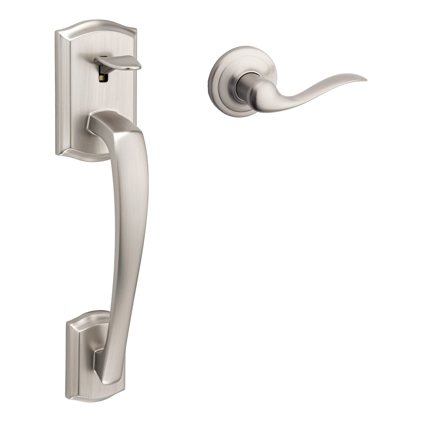 Kwikset Signature Series Prescott Satin Nickel Entry Door Handleset with Tustin Lever 815PTHXTNL 15