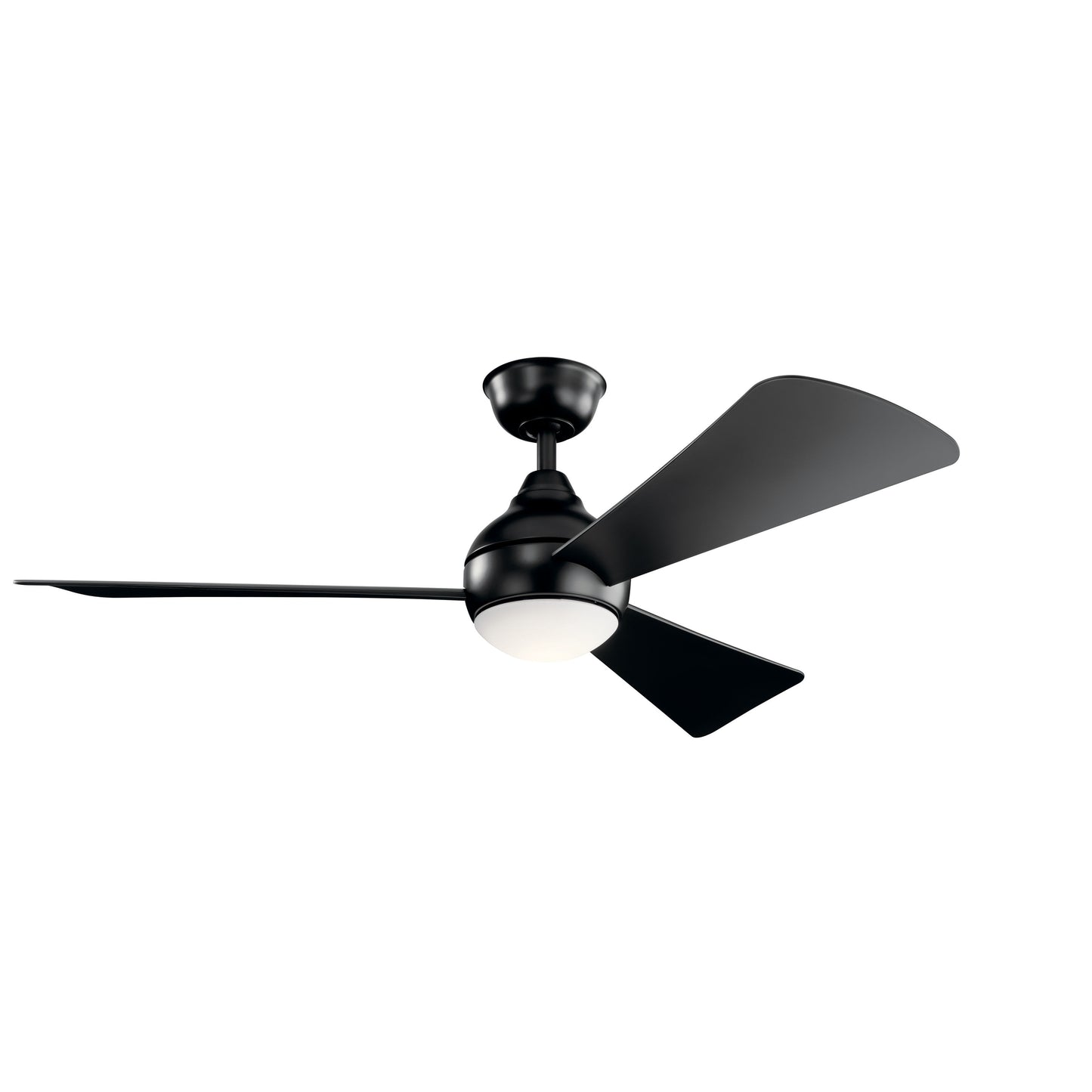 Kichler Sola 54-in Integrated LED Outdoor Downrod or Flush Mount Satin Black with Satin Black Blades Ceiling Fan With Light - Remote Included ( 3 -Blade )