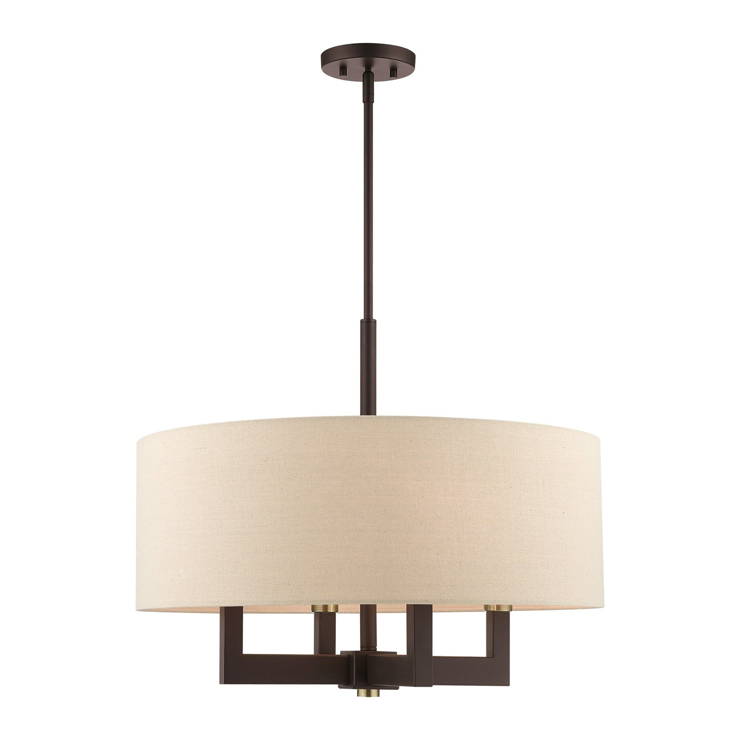 Livex Lighting Cresthaven 4 -Light Matte Bronze Indoor Fabric Steel Chandelier