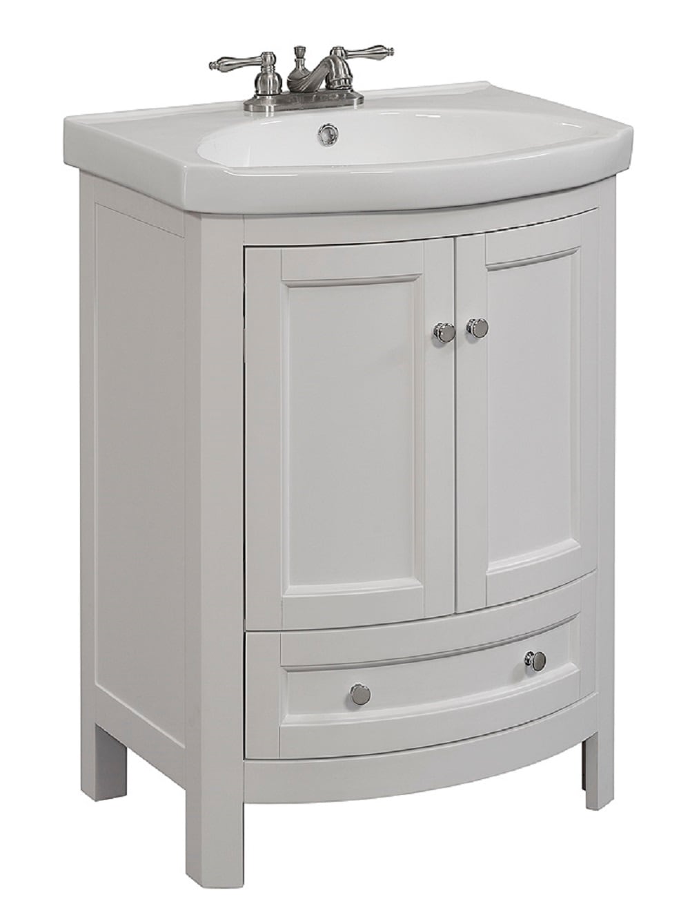 Runfine Bellina 24-in White Single Sink Bathroom Vanity with White Ceramic Top
