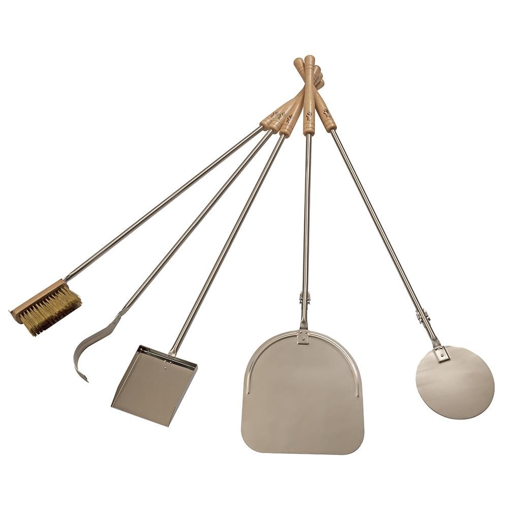 Forno Venetzia Complete Oven Pro Set - Stainless Steel Grilling Tools with Oak Wood Handles - 2-Year Limited Warranty FVA5120A