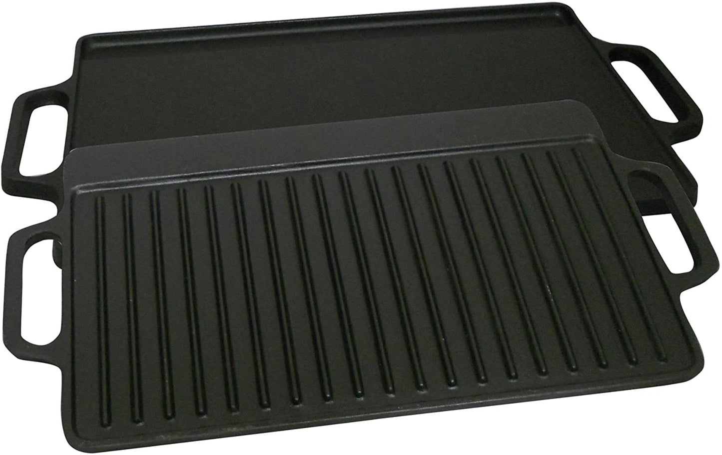 King Kooker Pre-Seasoned 28-Inch Cast Iron 2-Sided Griddle - 14-in x 28-in - Grill Cookware Cast Iron Griddle CI28GS