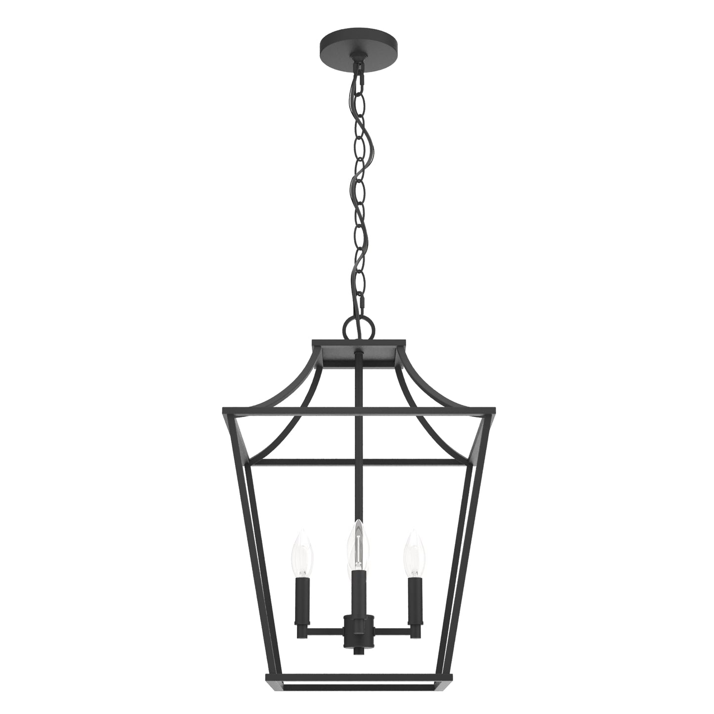 Hunter Laurel Ridge 4 -Light Natural Iron Traditional Lantern Medium Hanging Pendant light 3830533