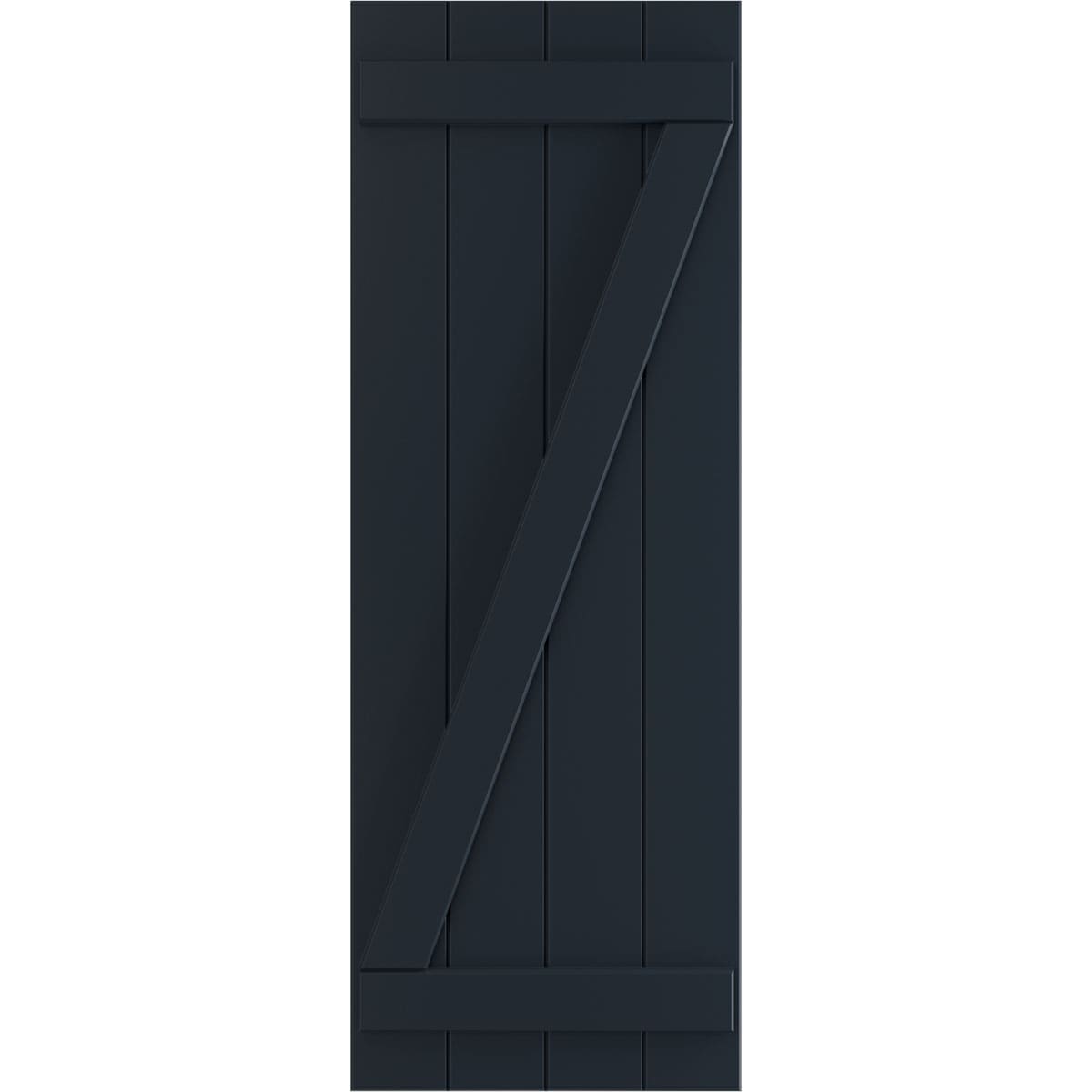 Ekena Millwork 21.5-in W x 25-in H Starless Night Blue Board and batten Z-bar Exterior Shutters ( 2 -Pack )