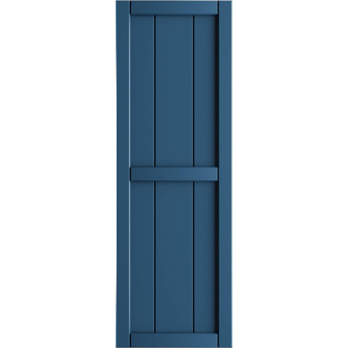 Ekena Millwork 10.75-in W x 81-in H Sojourn Blue Board and batten Framed Exterior Shutters ( 2 -Pack )