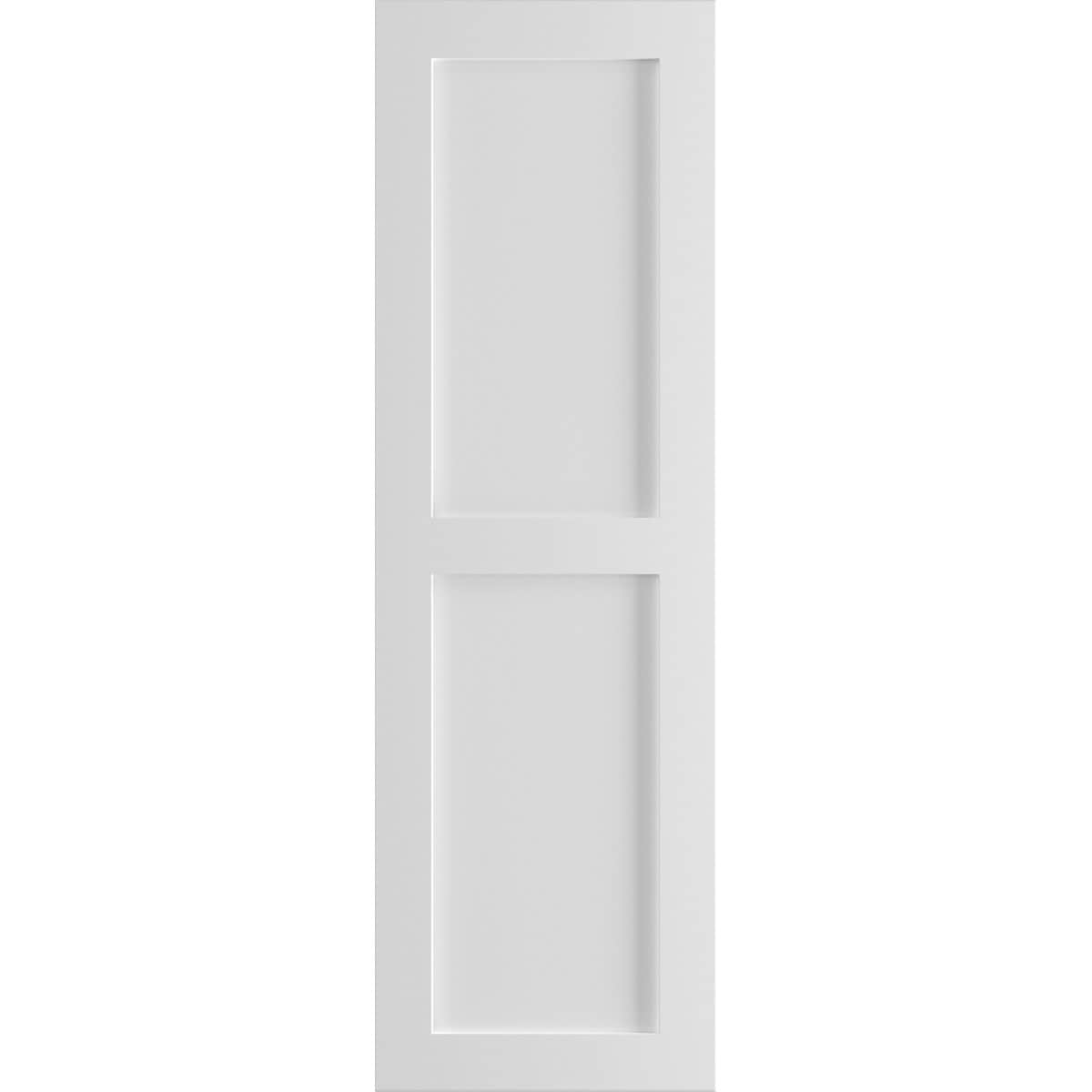Ekena Millwork 18-in W x 40-in H White Paintable/Stainable Flat panel Exterior Shutters ( 2 -Pack )