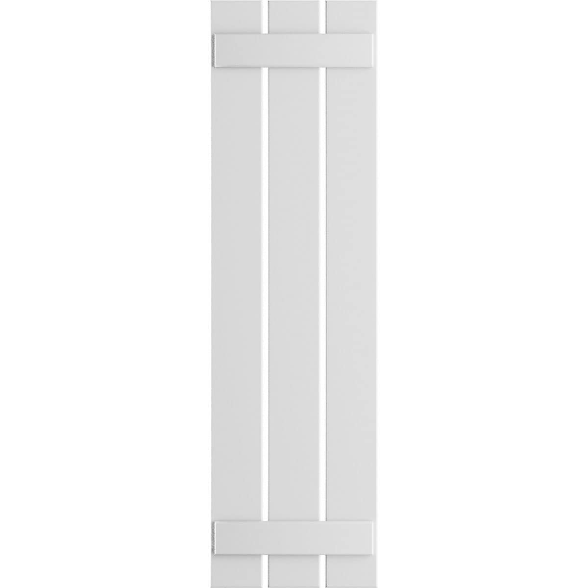 Ekena Millwork 17.125-in W x 29-in H White Paintable/Stainable Board and batten Spaced Exterior Shutters ( 2 -Pack )