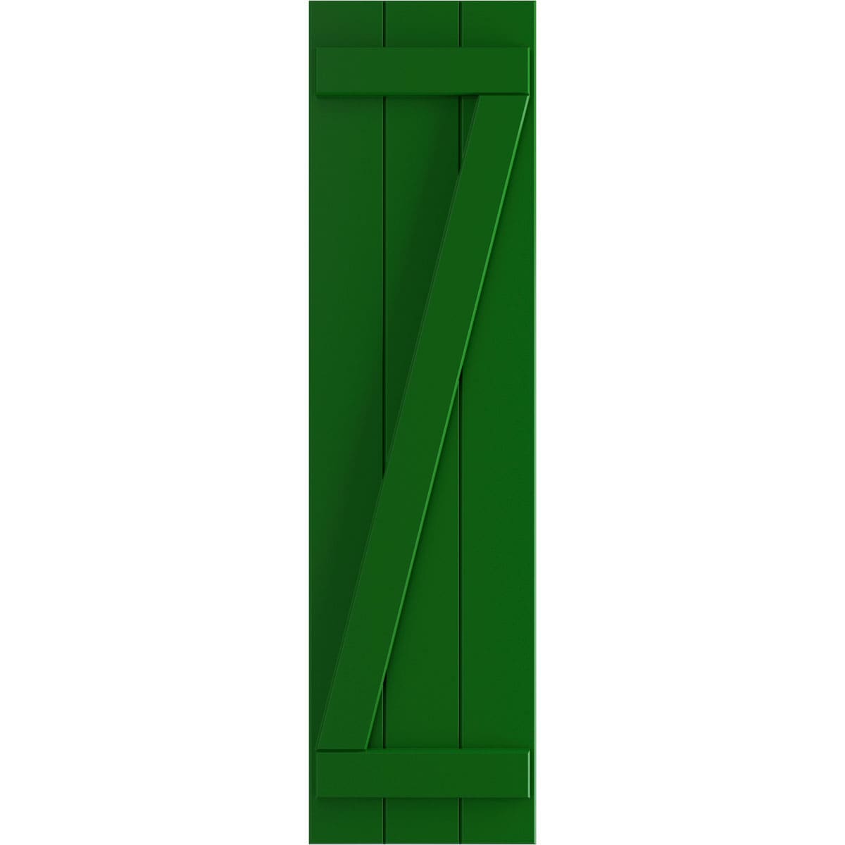 Ekena Millwork 16.125-in W x 34-in H Viridian Green Board and batten Z-bar Exterior Shutters ( 2 -Pack )