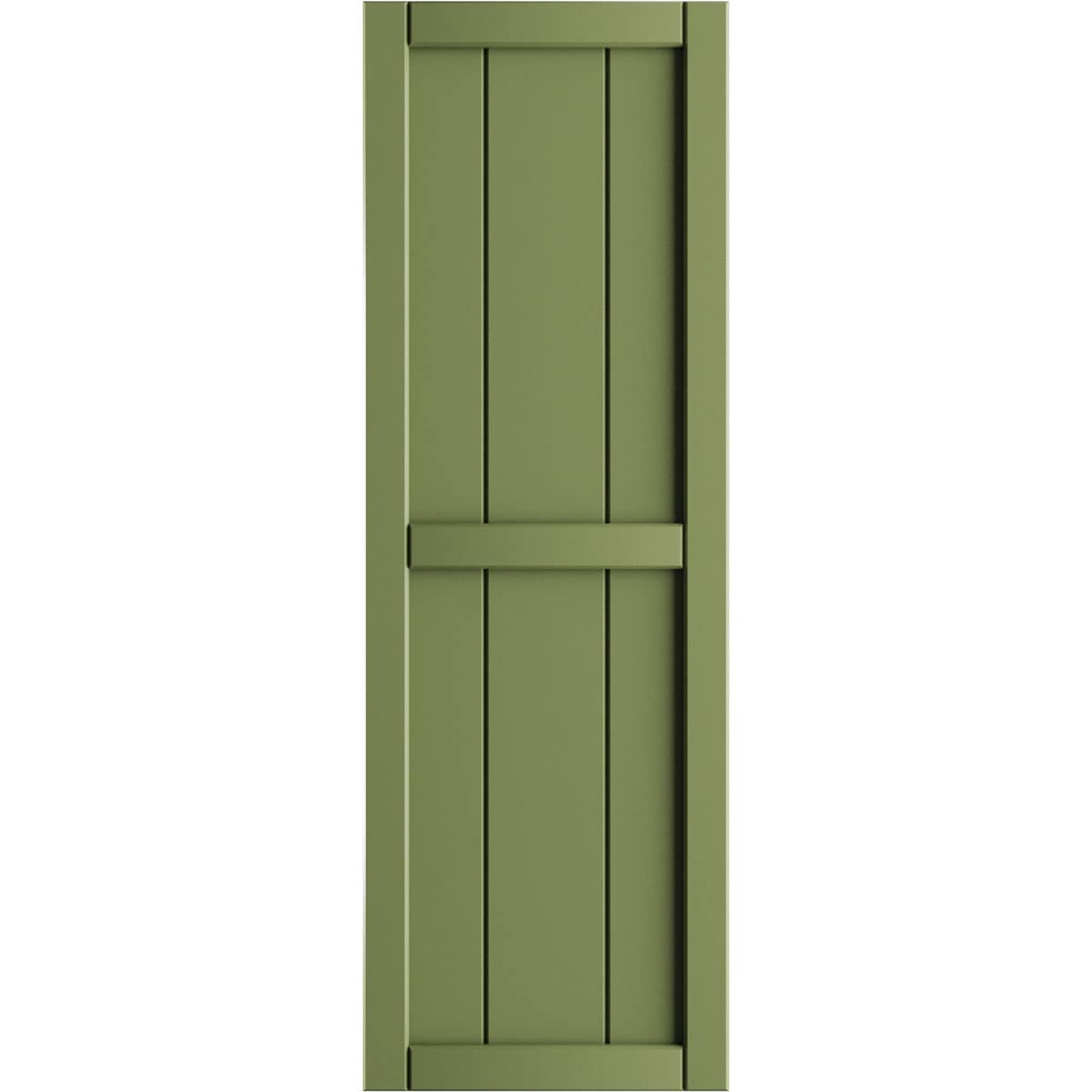 Ekena Millwork 10.75-in W x 60-in H Moss Green Board and batten Framed Exterior Shutters ( 2 -Pack )