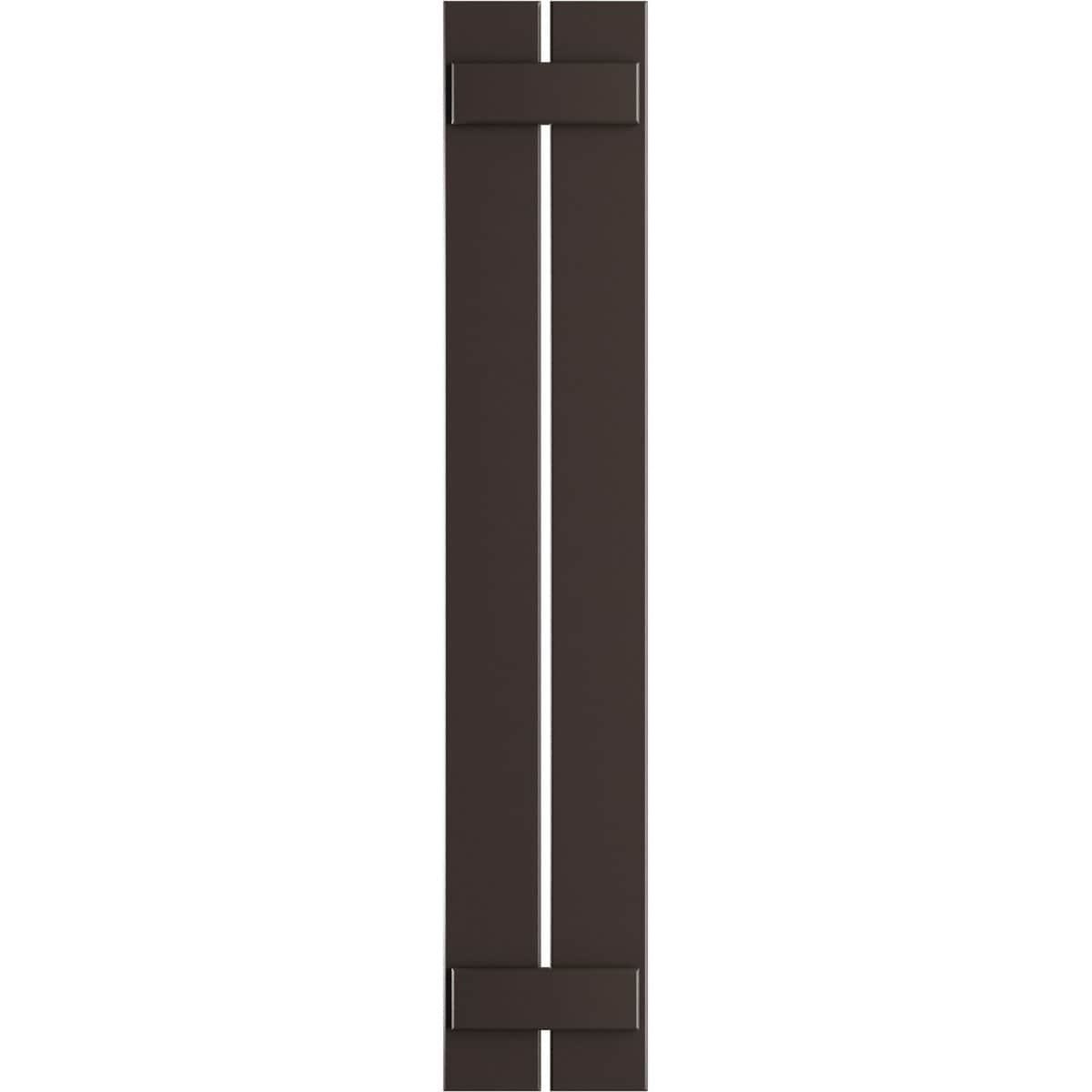 Ekena Millwork 11.25-in W x 73-in H Raisin Brown Board and batten Spaced Exterior Shutters ( 2 -Pack )