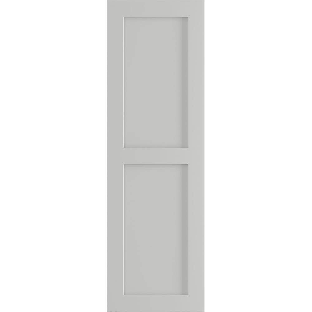 Ekena Millwork 12-in W x 56-in H Hailstorm Gray Flat panel Exterior Shutters ( 2 -Pack )