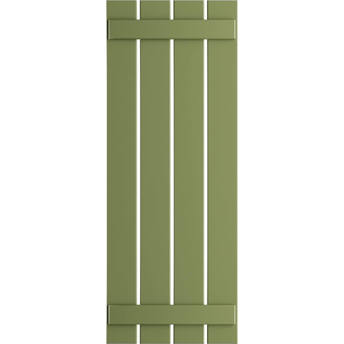 Ekena Millwork 23-in W x 28-in H Moss Green Board and batten Spaced Exterior Shutters ( 2 -Pack )