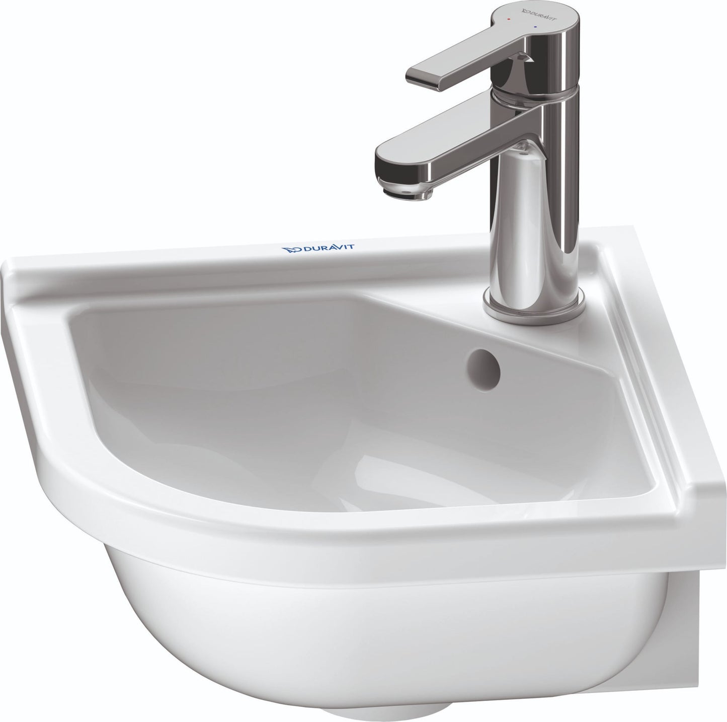 Duravit Starck 3 Ceramic 15.0-in Wall-mount Irregular Modern White Bathroom Sink