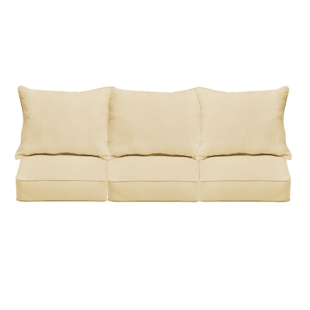 Mozaic Company Sunbrella 25-in x 23-in 6 -Piece Canvas Antique Beige Patio sofa cushion
