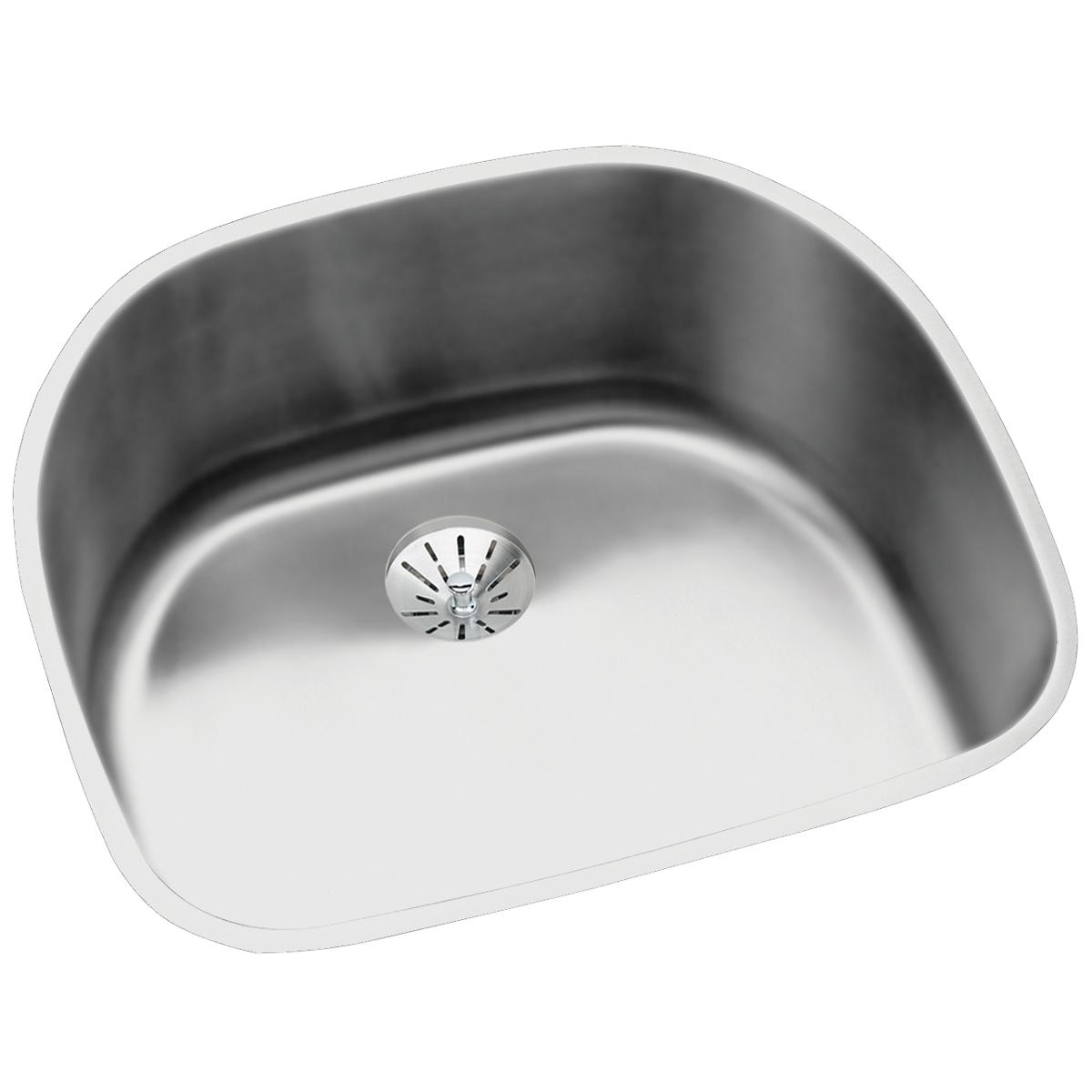 Elkay Lustertone Undermount 23.625-in x 21.25-in Stainless steel Single bowl 18 -Gauge Kitchen Sink