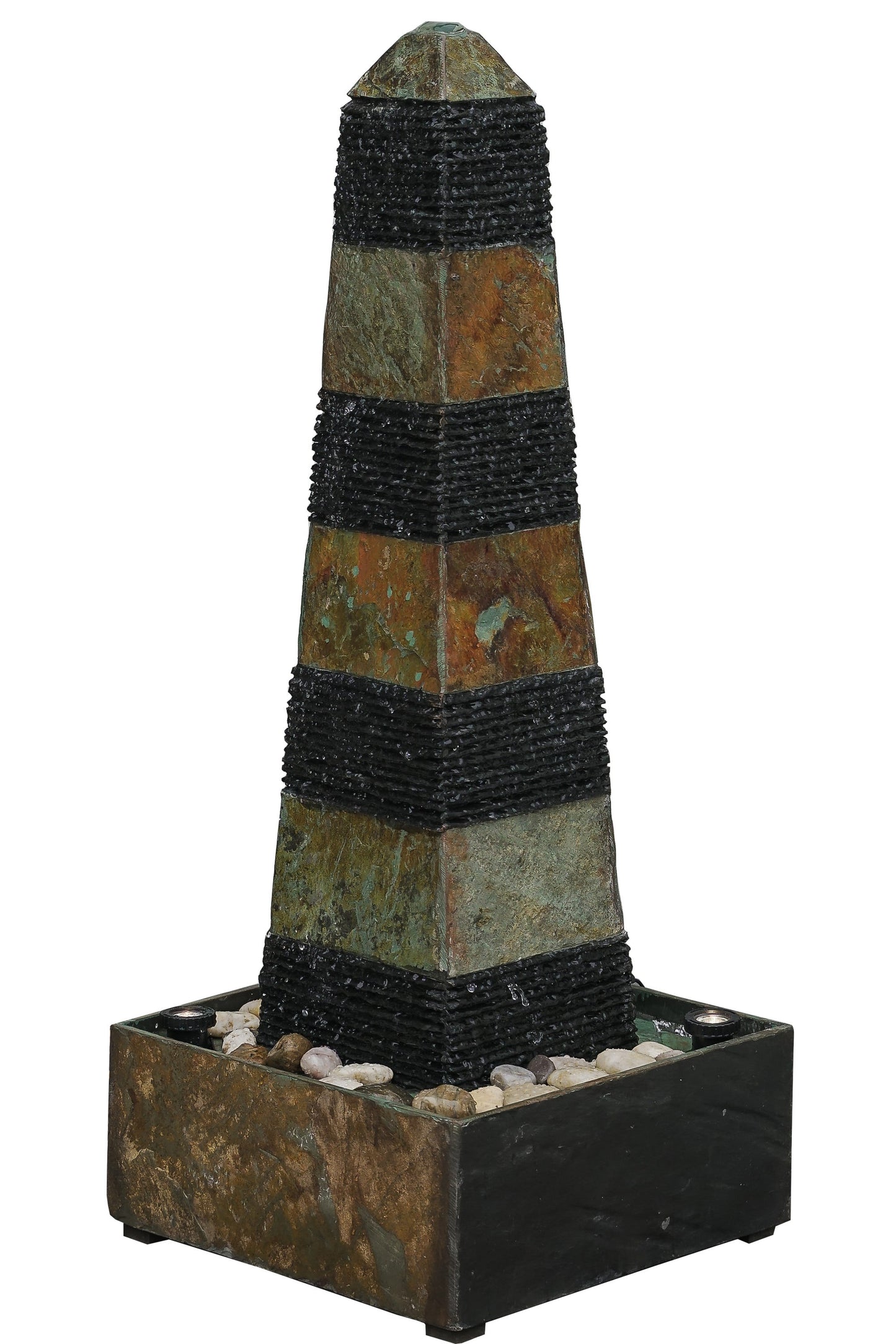 A&B Home Mayan 46.5-Inches Stone Rock waterfall Indoor Fountain