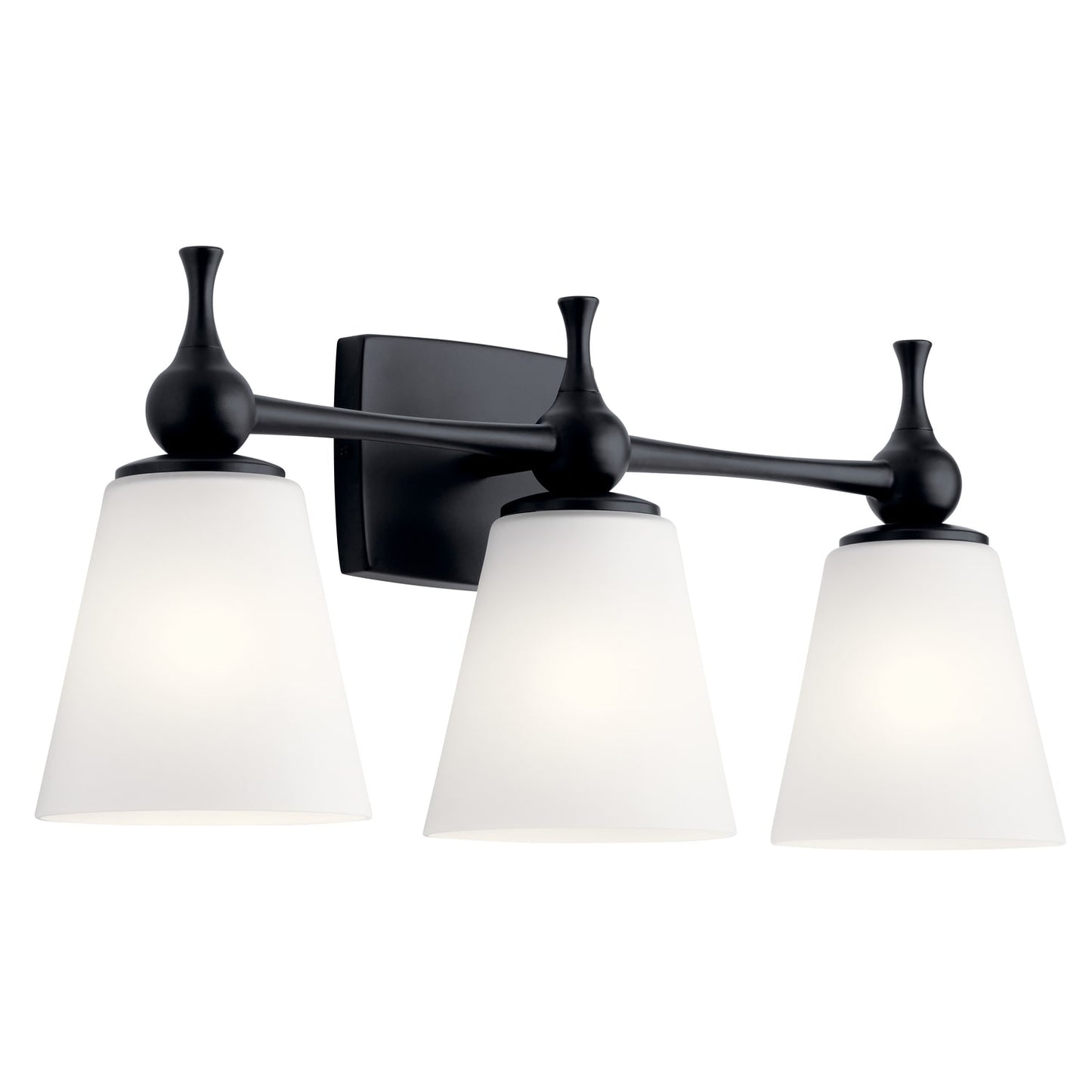 Kichler Cosabella 8.5-in 3 -Light Black Modern/contemporary Vanity light 4663059
