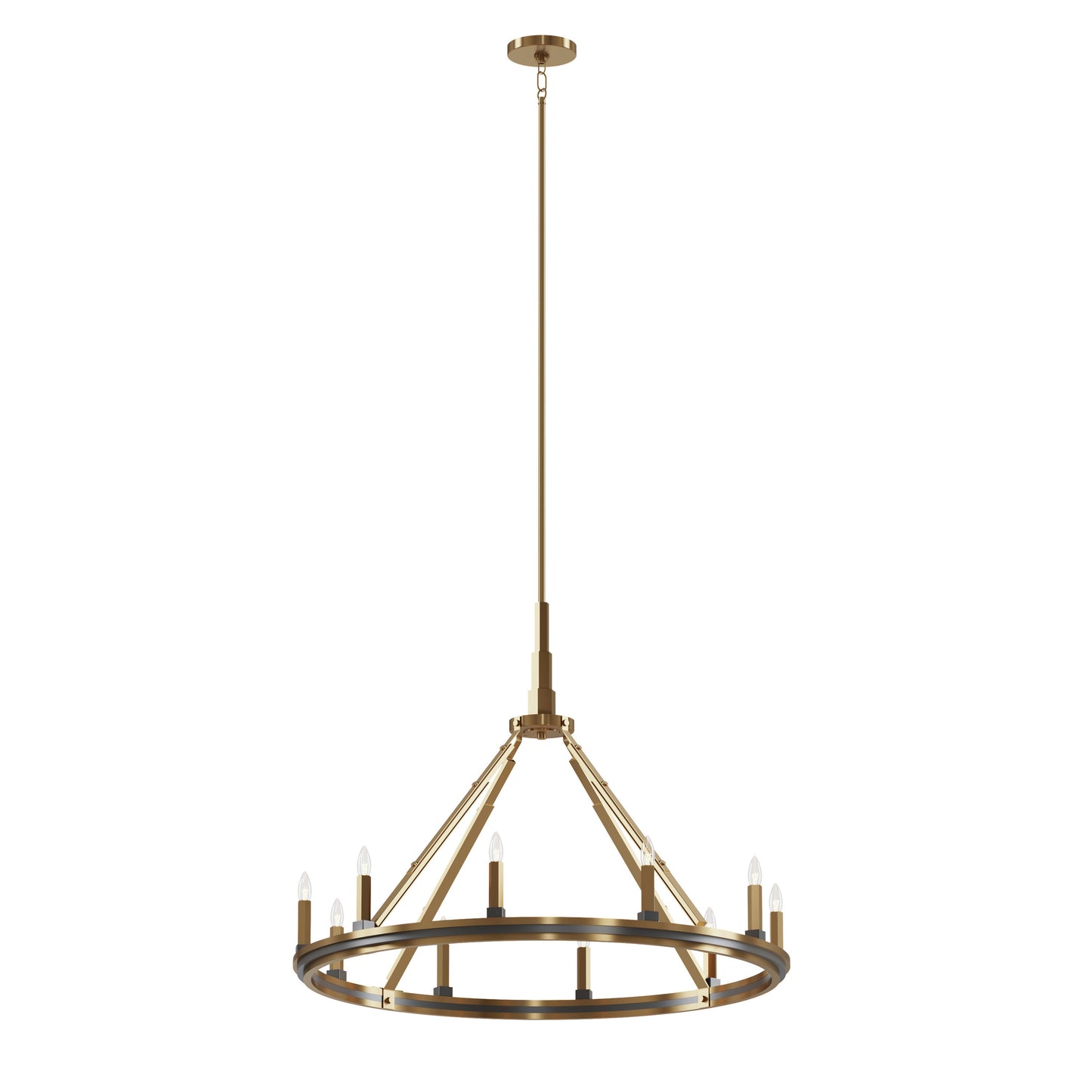 Kichler Emmala 10 -Light Brushed Brass Vintage For Use in Bedrooms, Dining Rooms, Foyers, Kitchens, Living Rooms Chandelier 4663074