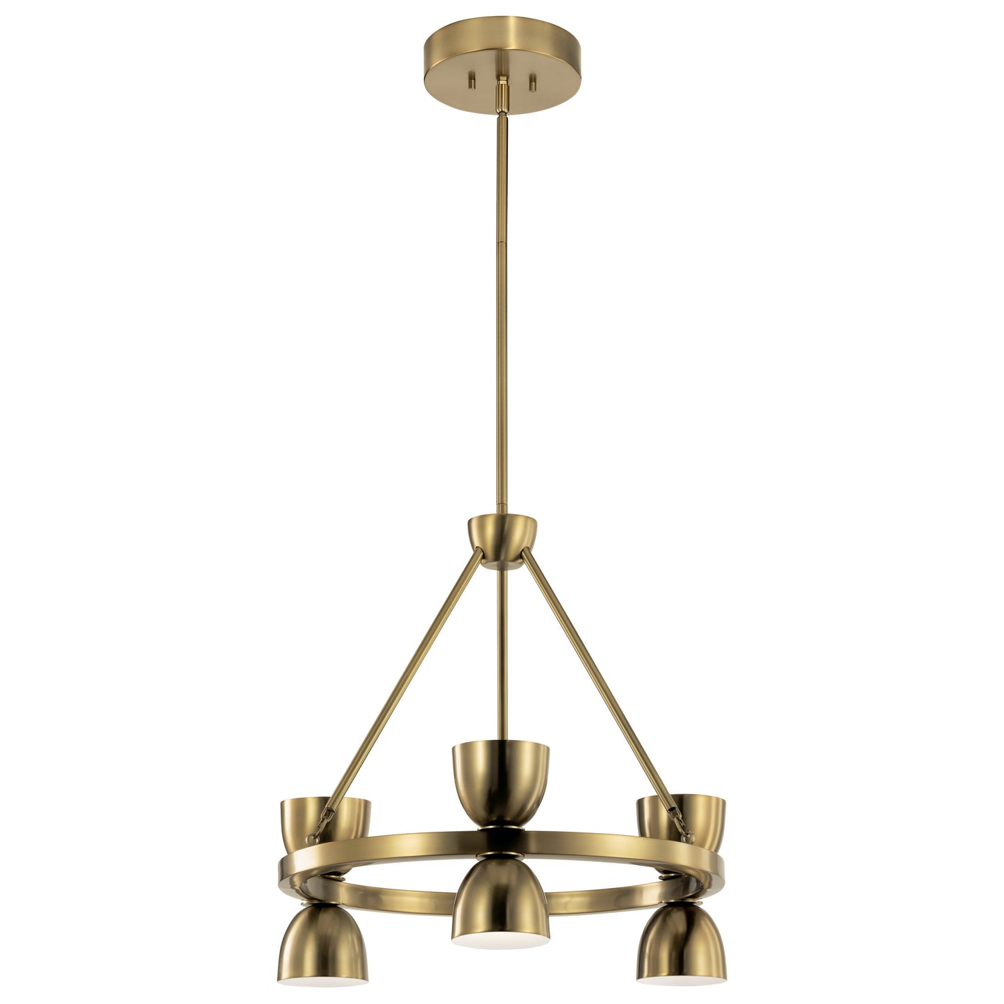Kichler Baland 6 -Light Brushed Brass Mid-century Integrated LED For Use in Bedrooms, Dining Rooms, Foyers, Kitchens, Living Rooms Chandelier 4663028