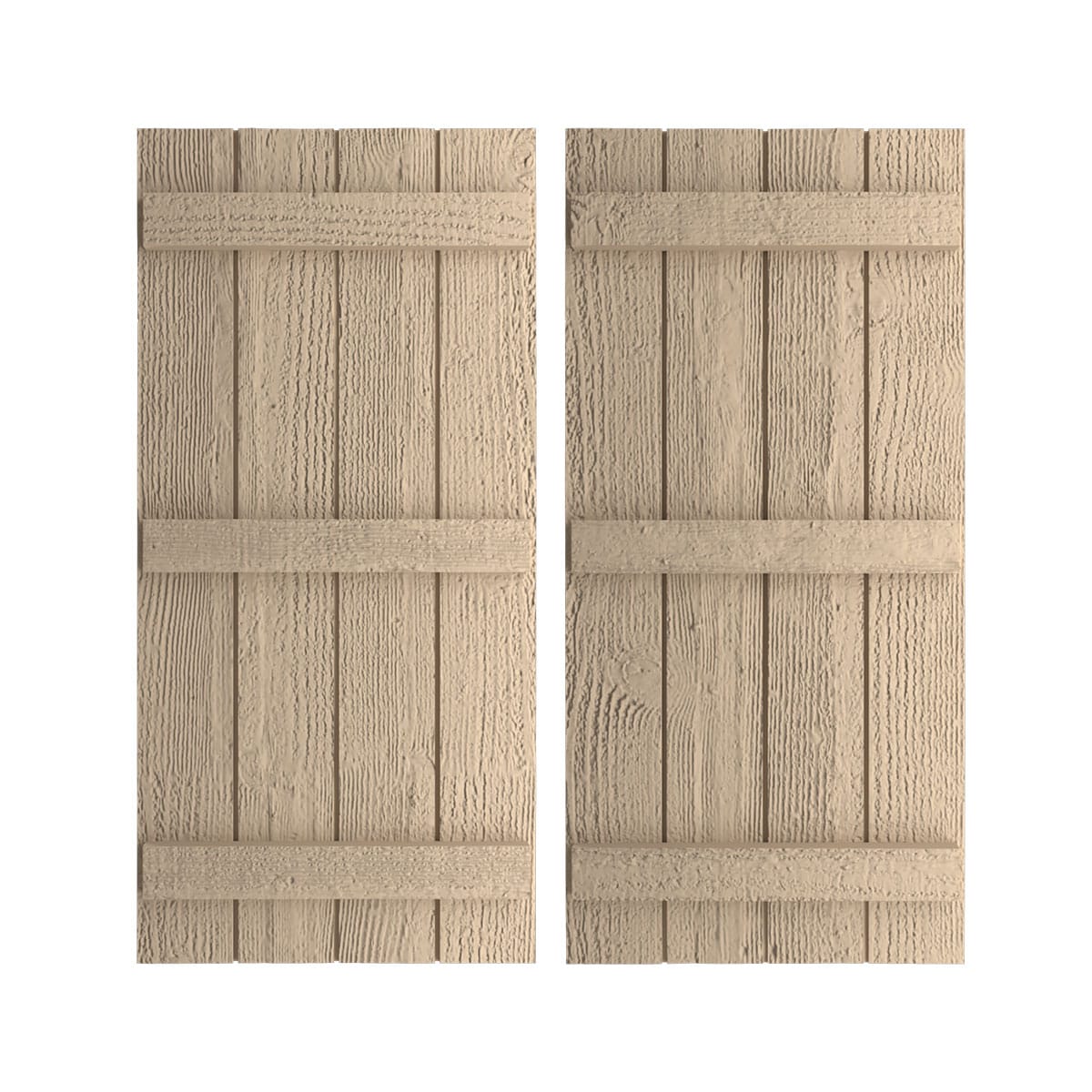 Ekena Millwork 22-in W x 84-in H Rough Sawn Paintable/Stainable Board and batten Exterior Shutters ( 2 -Pack )