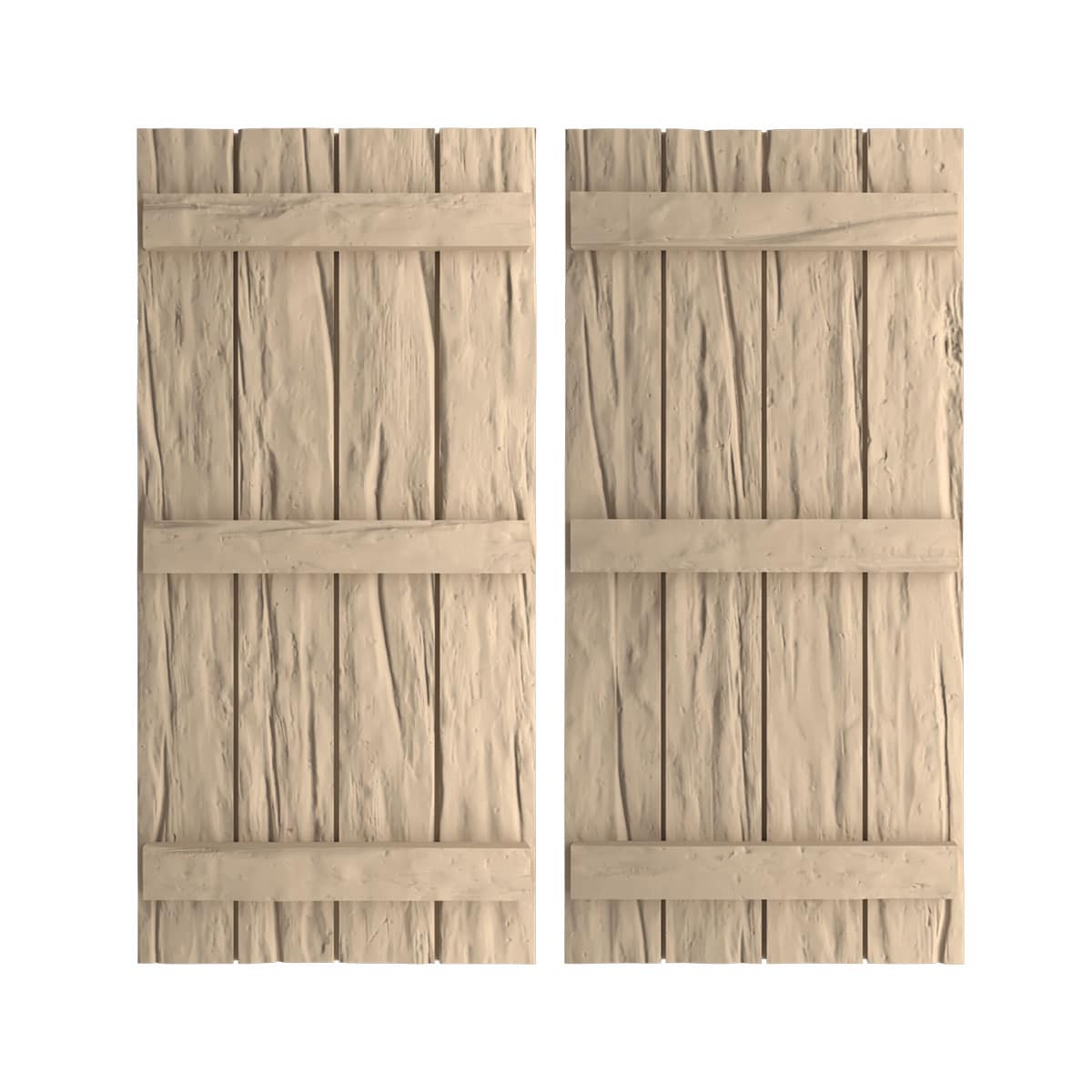 Ekena Millwork 22-in W x 80-in H Riverwood Paintable/Stainable Board and batten Exterior Shutters ( 2 -Pack )