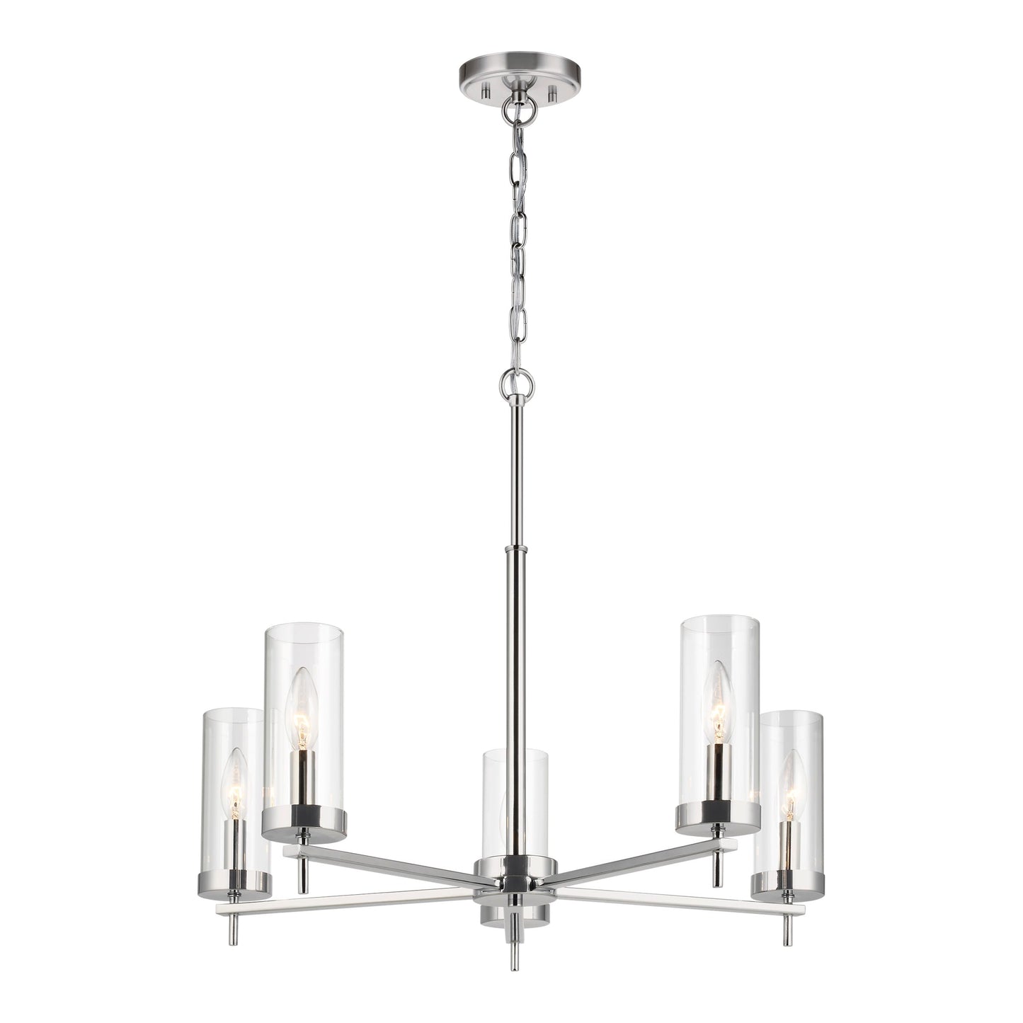 Generation Lighting Zire 5 -Light Polished Chrome Indoor Clear glass Glass Metal Chandelier