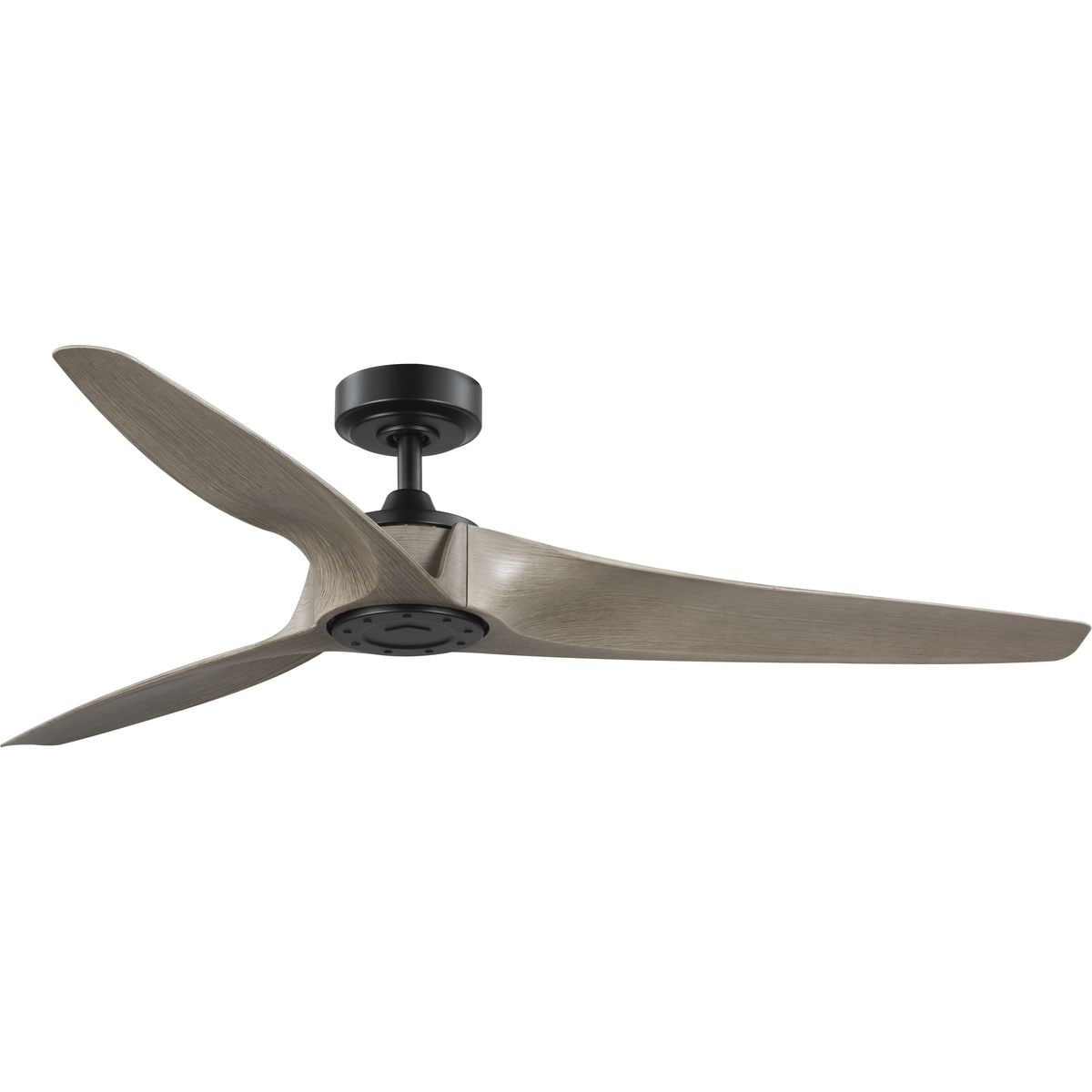 Progress Lighting Manvel 60-in Outdoor Matte Black with Rustic Charcoal Blades Propeller Ceiling Fan Without Light - Remote Included ( 3 -Blade ) 4966823