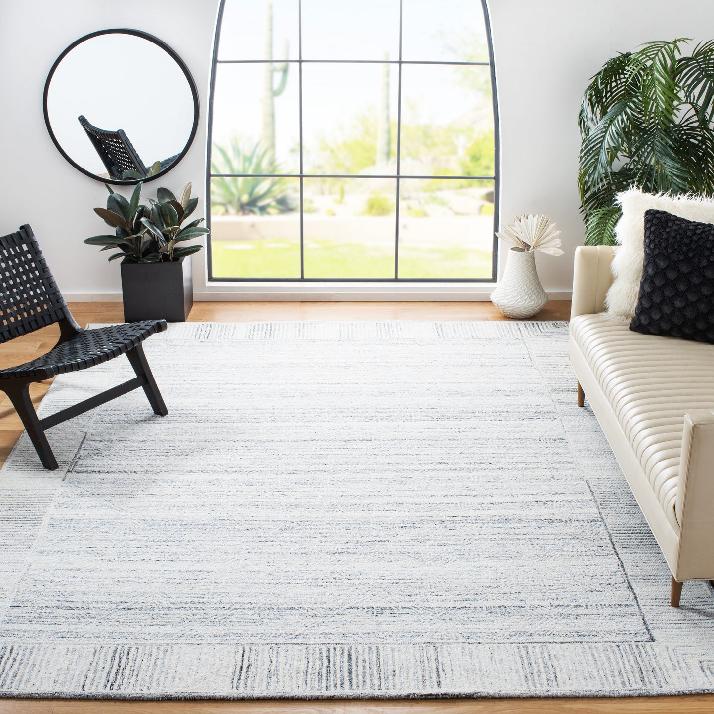 Safavieh Roslyn Erietta 9 x 12 (ft) Tufted Polyester Gray/Ivory Rectangular Indoor Distressed/Overdyed Vintage Spot Clean Only Area rug