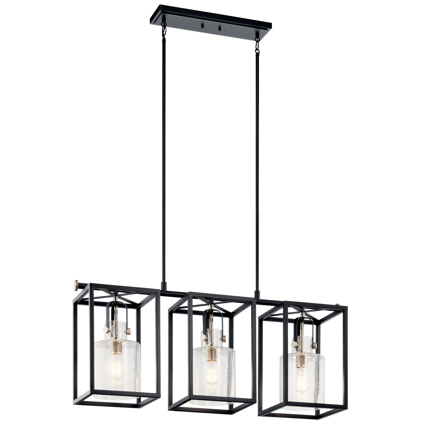 Kichler Kitner 3 -Light Polished Nickel Industrial For Use in Bedrooms, Dining Rooms, Foyers, Kitchens, Living Rooms Chandelier 5069797