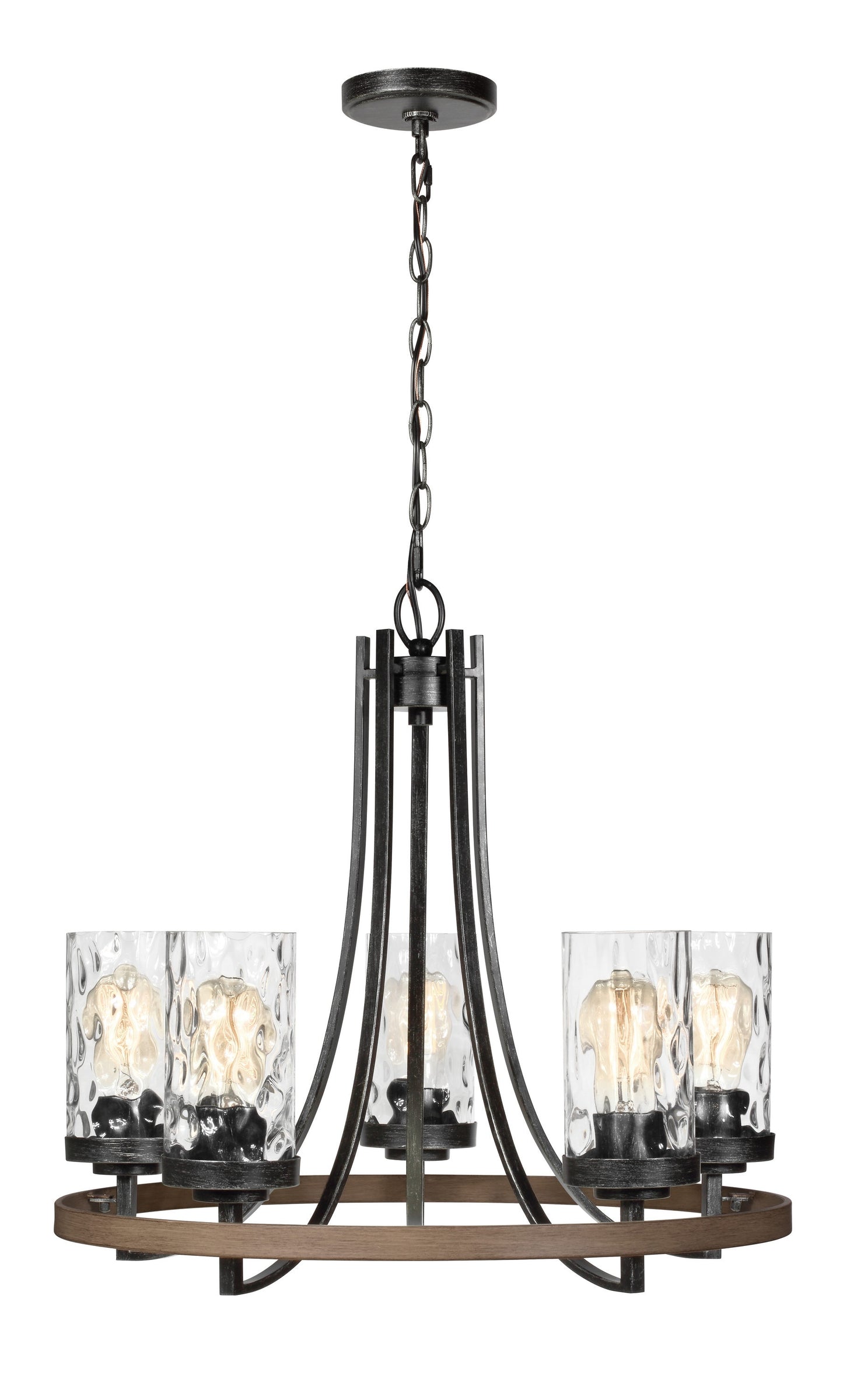 Generation Lighting Gaston 5 -Light Gray Indoor Clear glass Glass Metal Chandelier